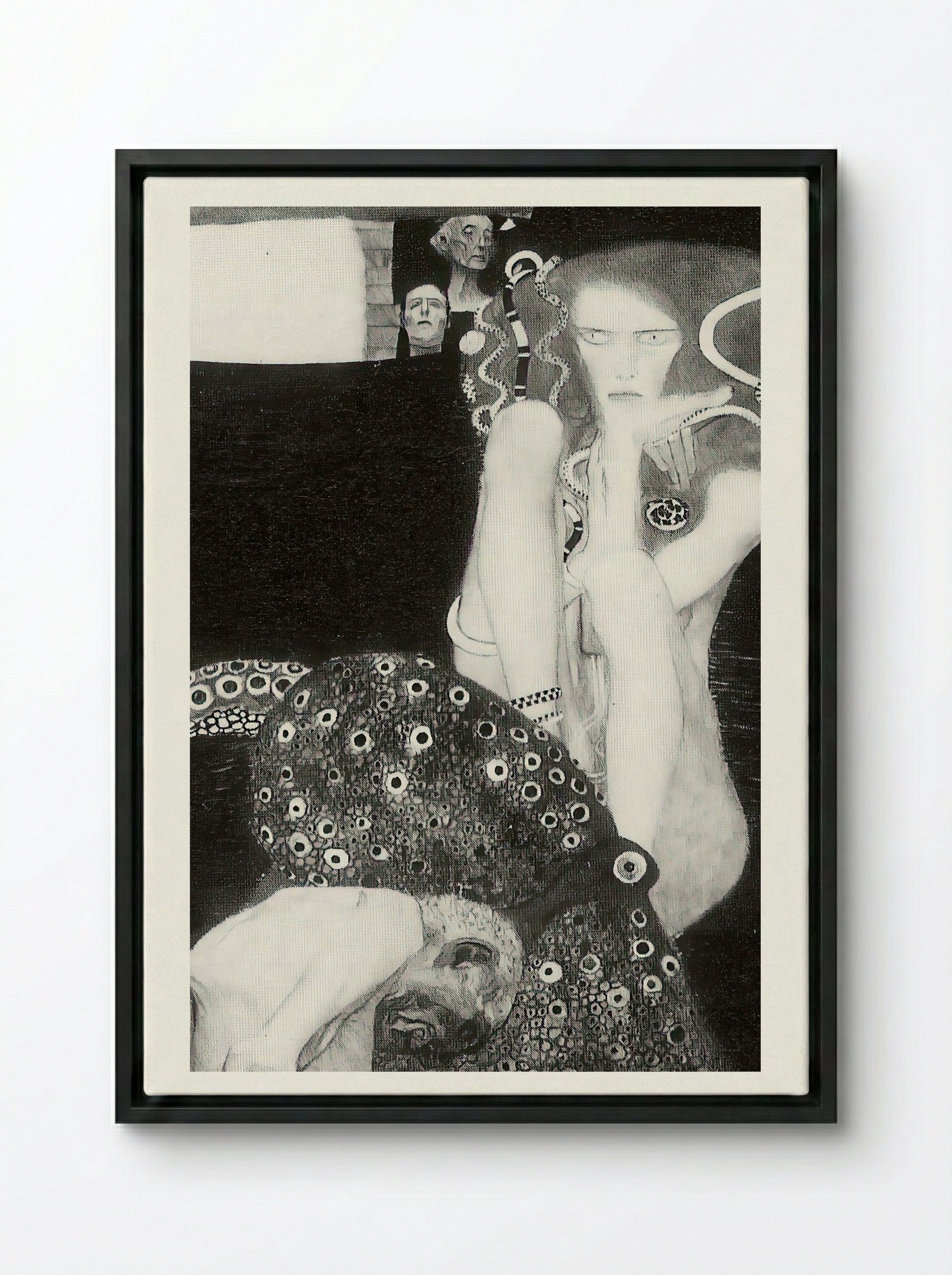 Jurisprudence - Gustav Klimt - Framed Canvas Black