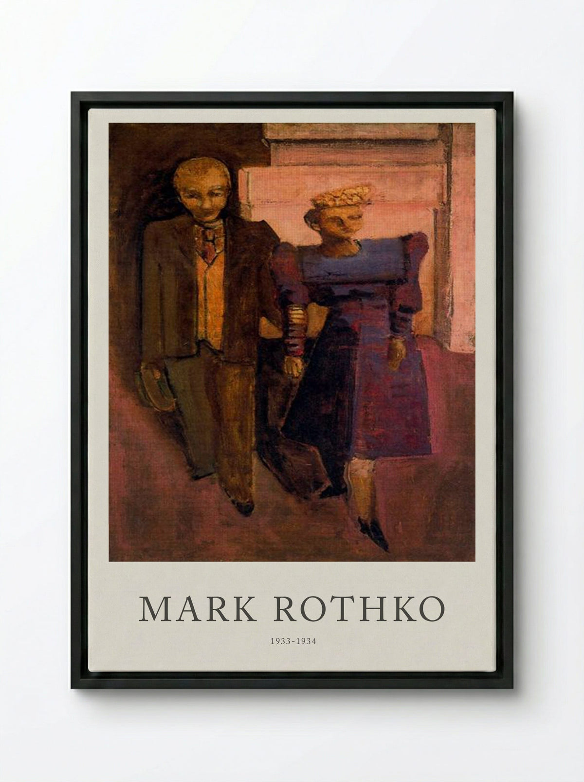 Untitled (Couple in Cityscape) - Mark Rothko - Framed Canvas Black