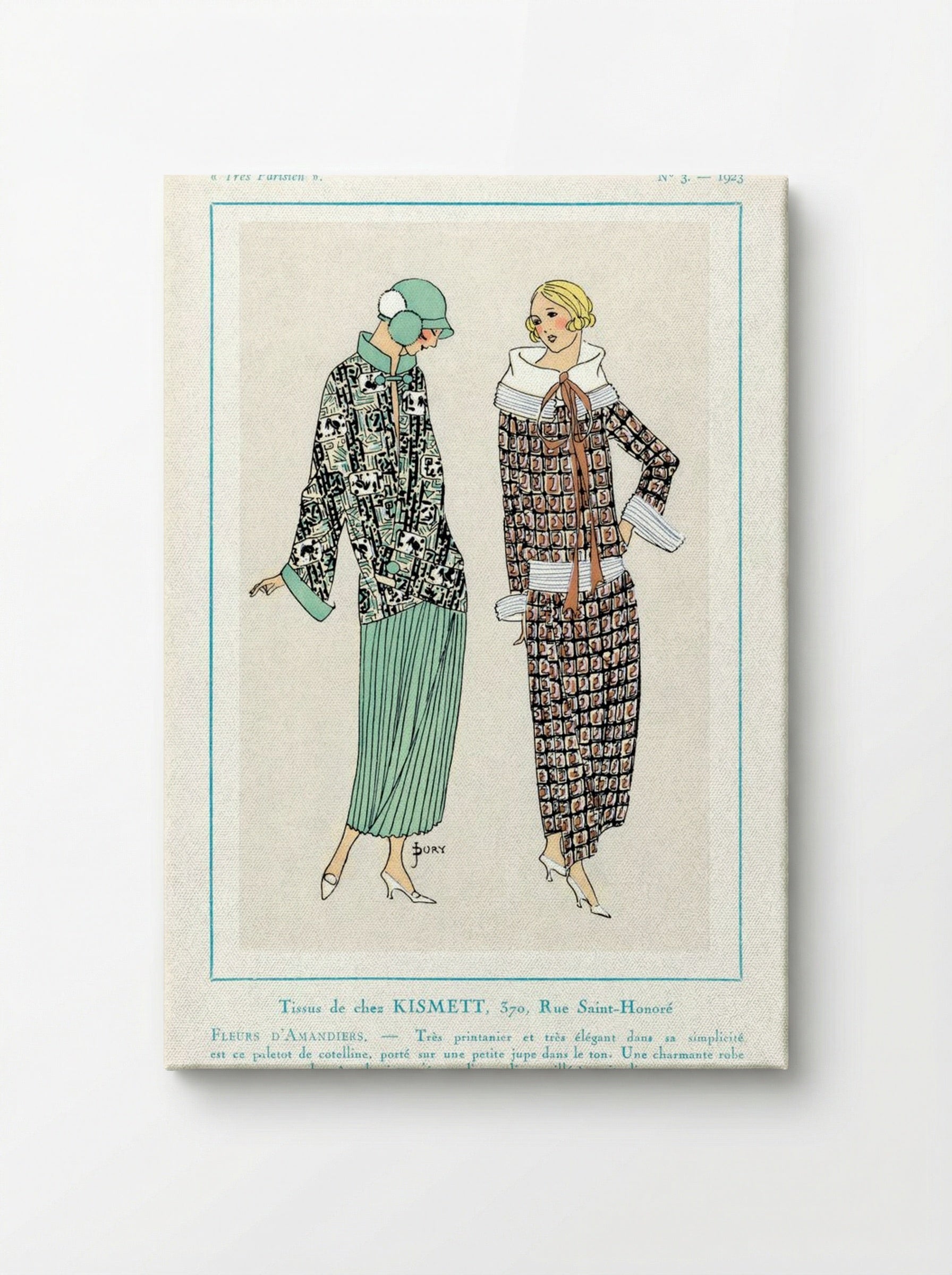 Fashion Illustration for Tissus de Chez Kismett (Très Parisien) - Fine Art Print - Canvas
