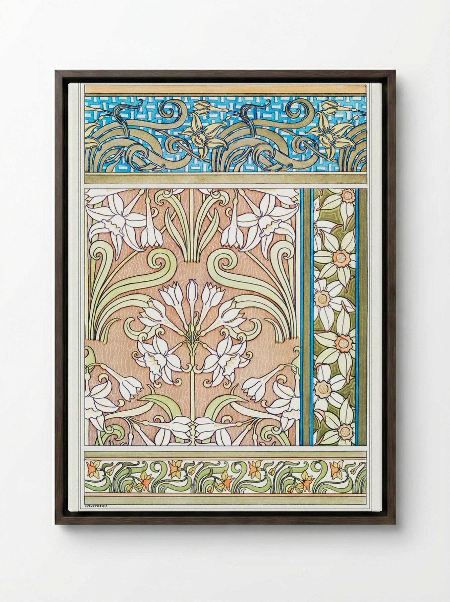 Jonquille or Jonquil - Maurice Pillard Verneuil - Framed Canvas Dark Wood