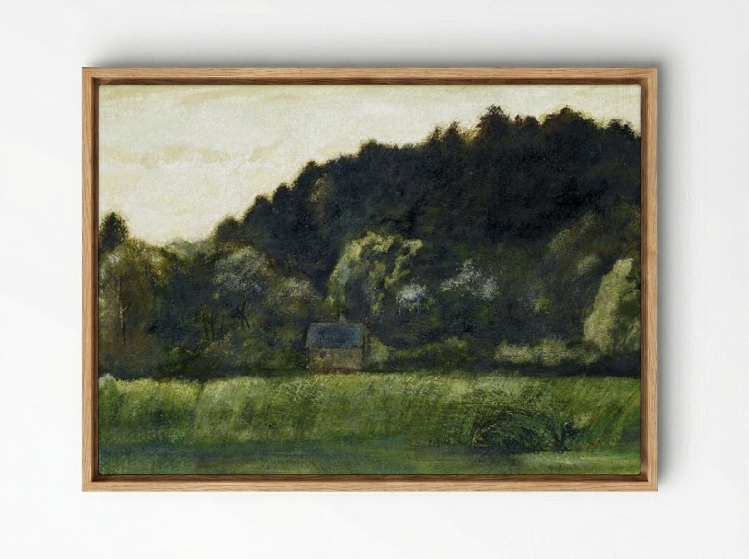 Landscape Study with Cottage - Edward Burne-Jones - Framed Canvas Wood