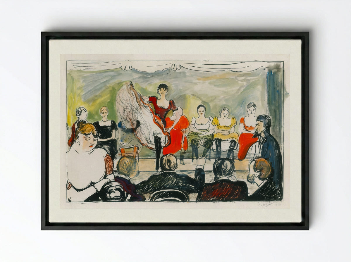 Tingeltangel - Edvard Munch - Framed Canvas Black