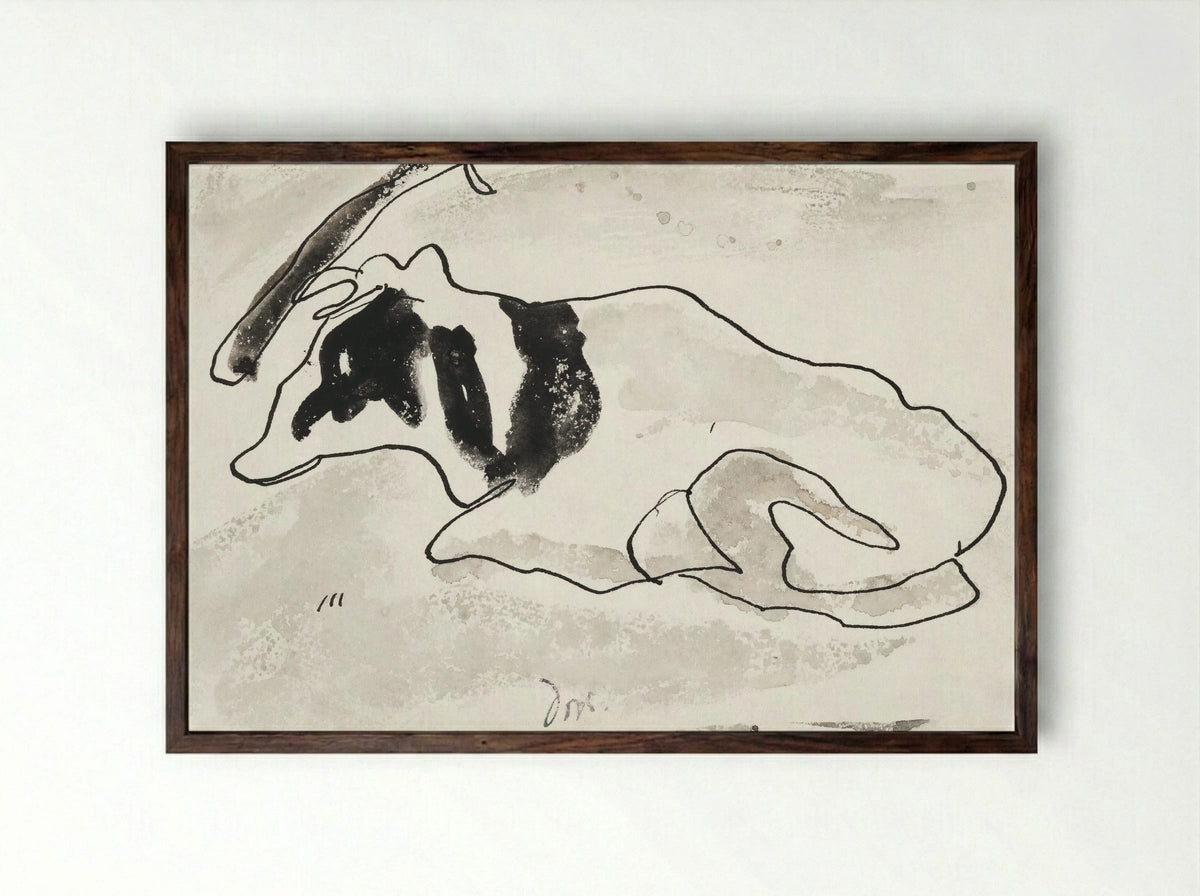 Cow II - Arthur Dove - Framed Print Dark Wood
