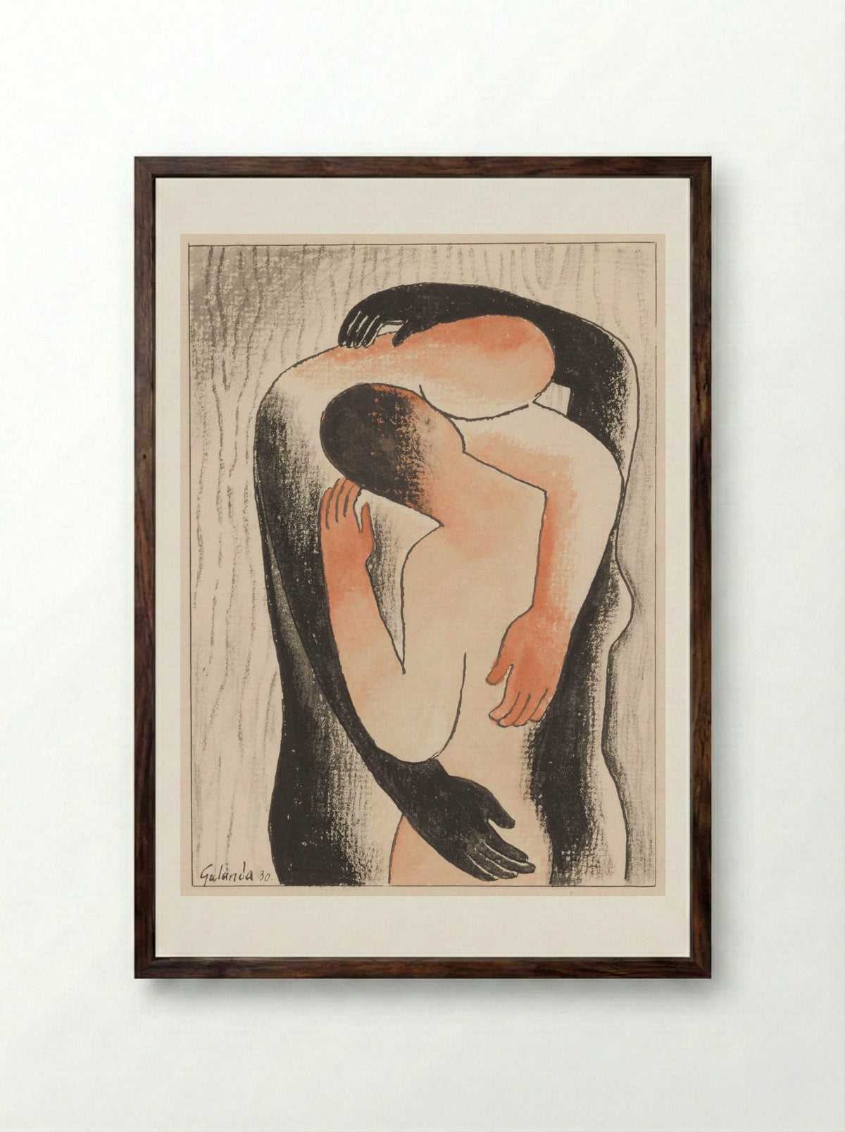 Embrace - Mikuláš Galanda - Framed Print Dark Wood
