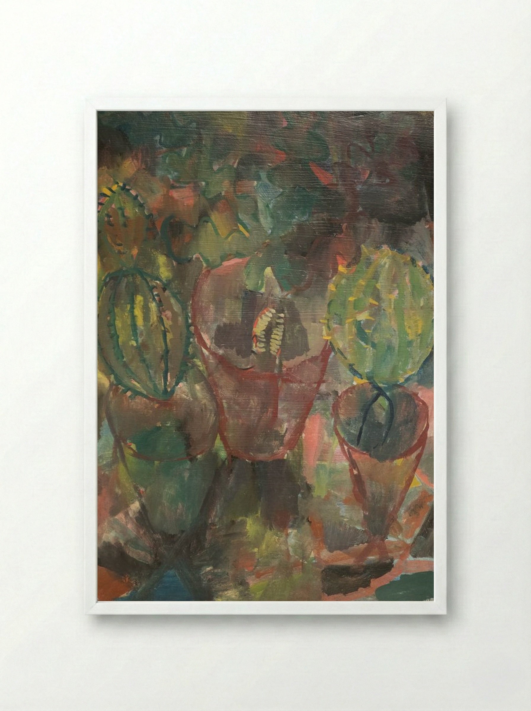 Kakteen - Paul Klee - Framed Print White