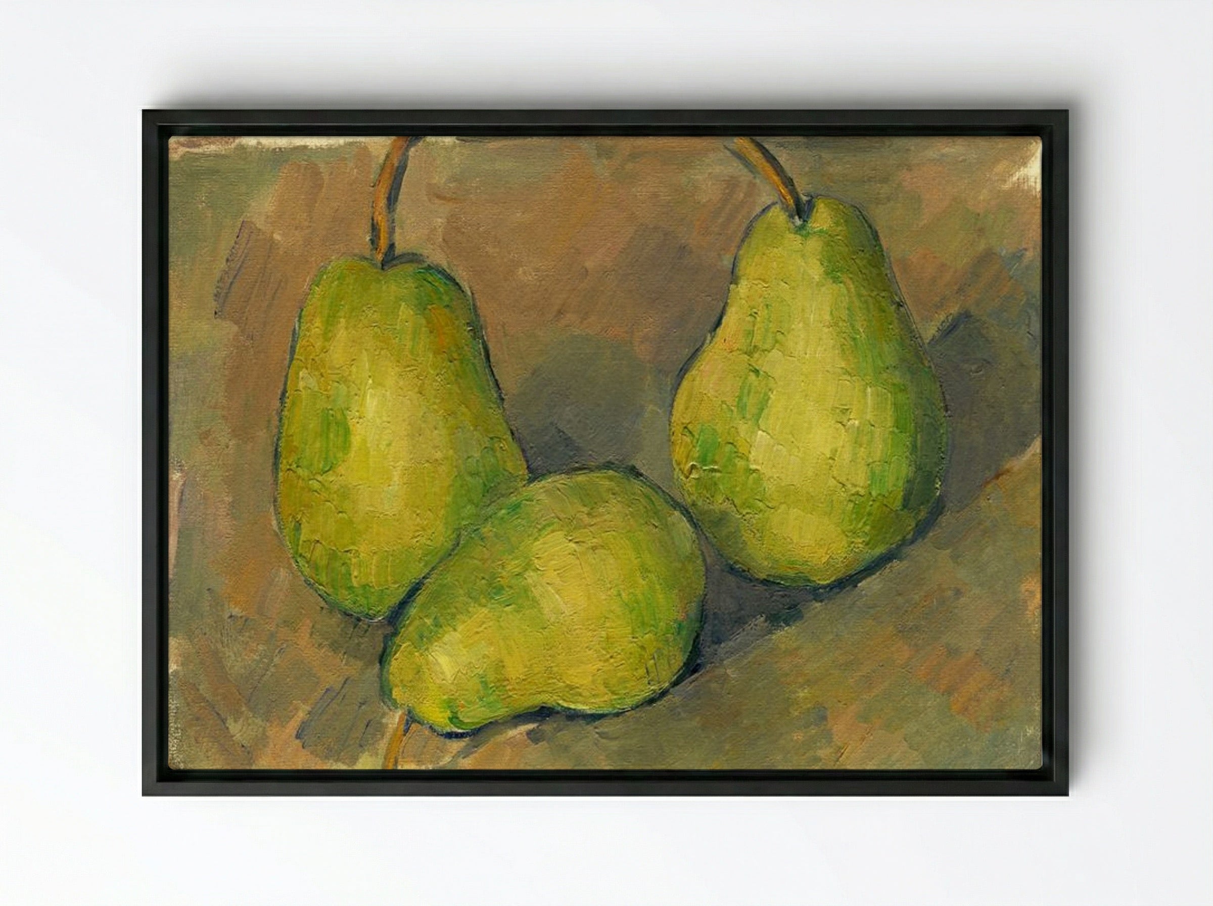 Three Pears - Paul Cézanne - Framed Canvas Black