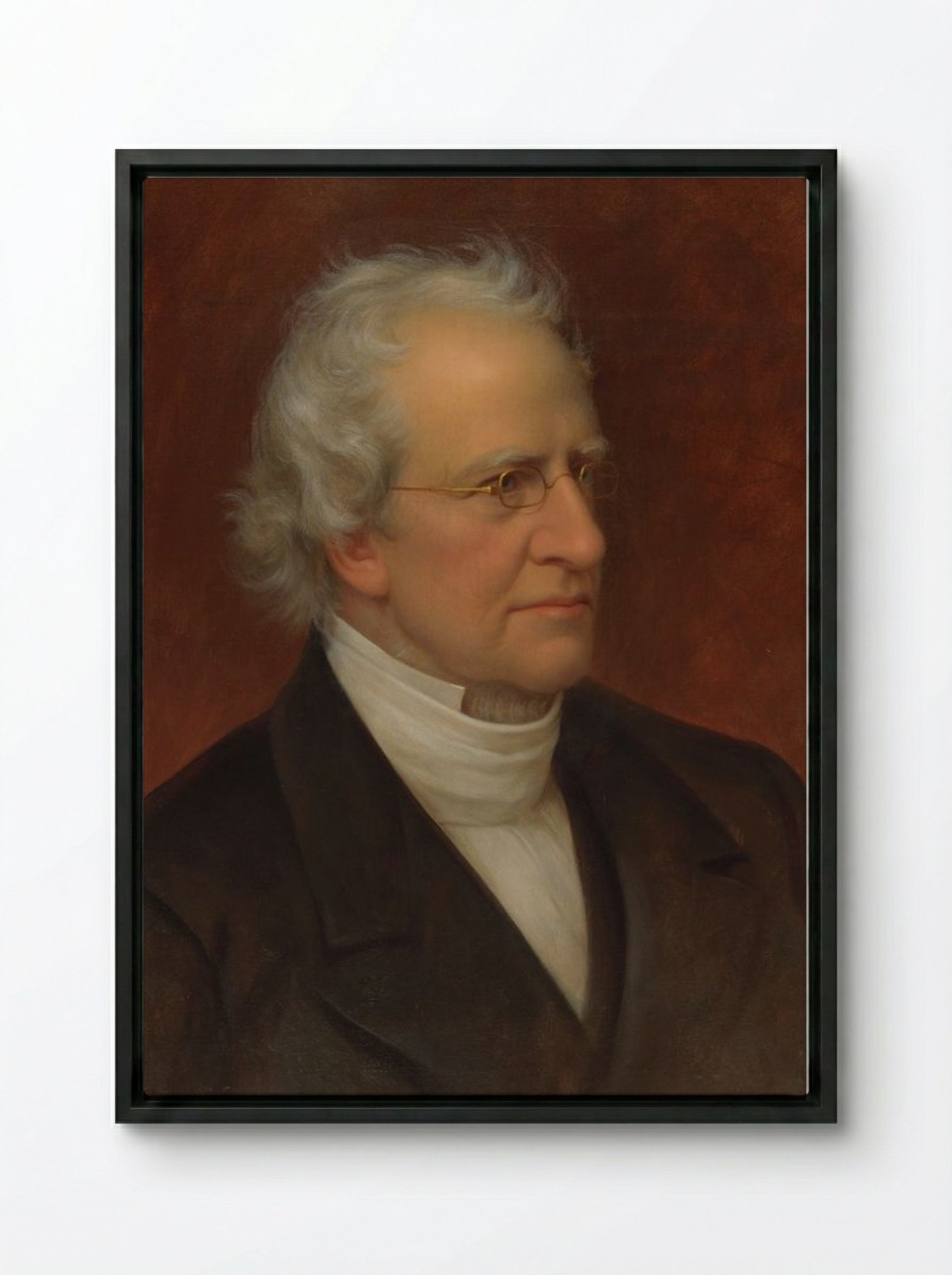 Portrait of the cleric Charles Hodge - John Neagle - Framed Canvas Black