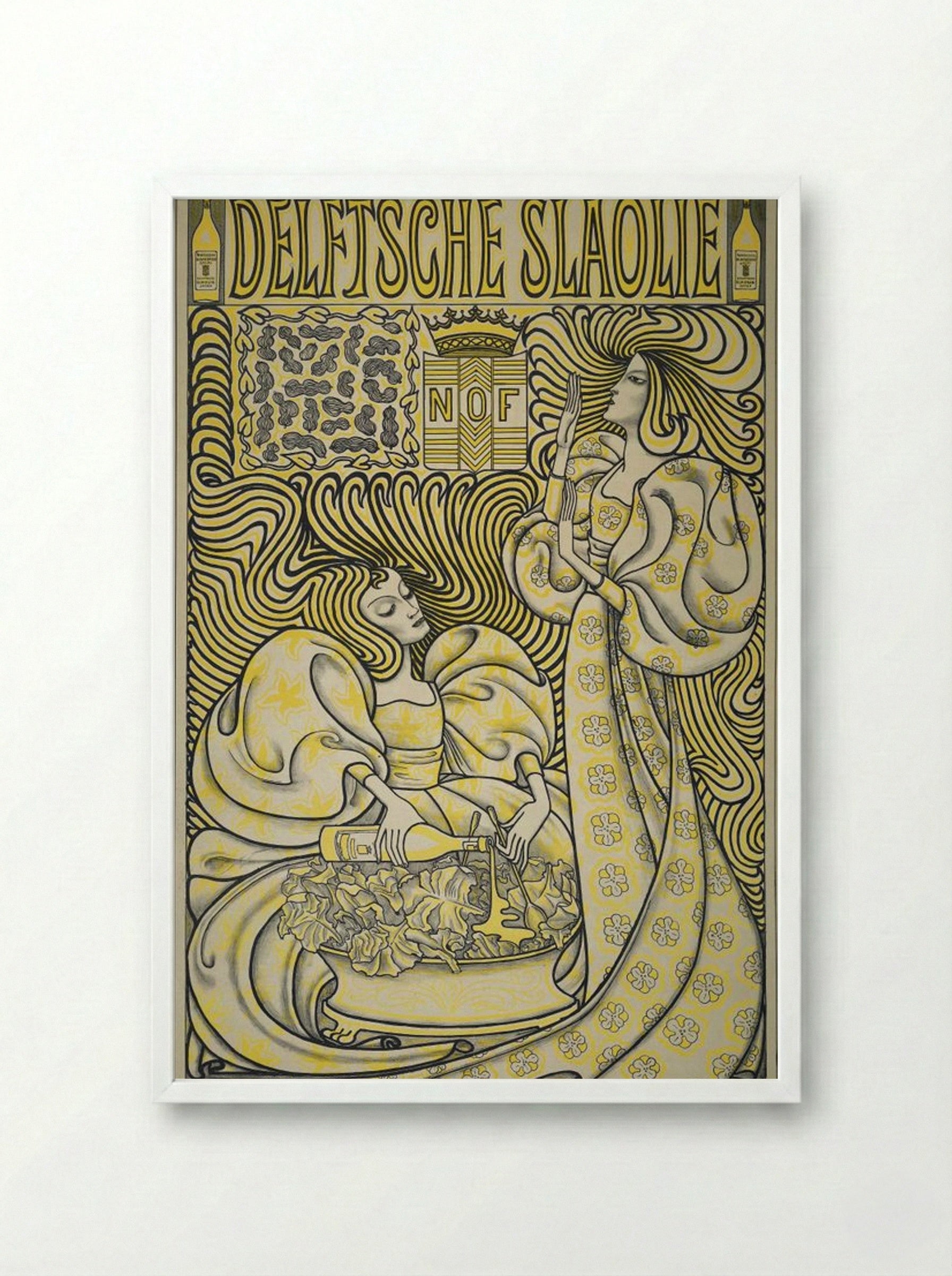Poster for Delft Salad Oil - Jan Toorop - Framed Print White