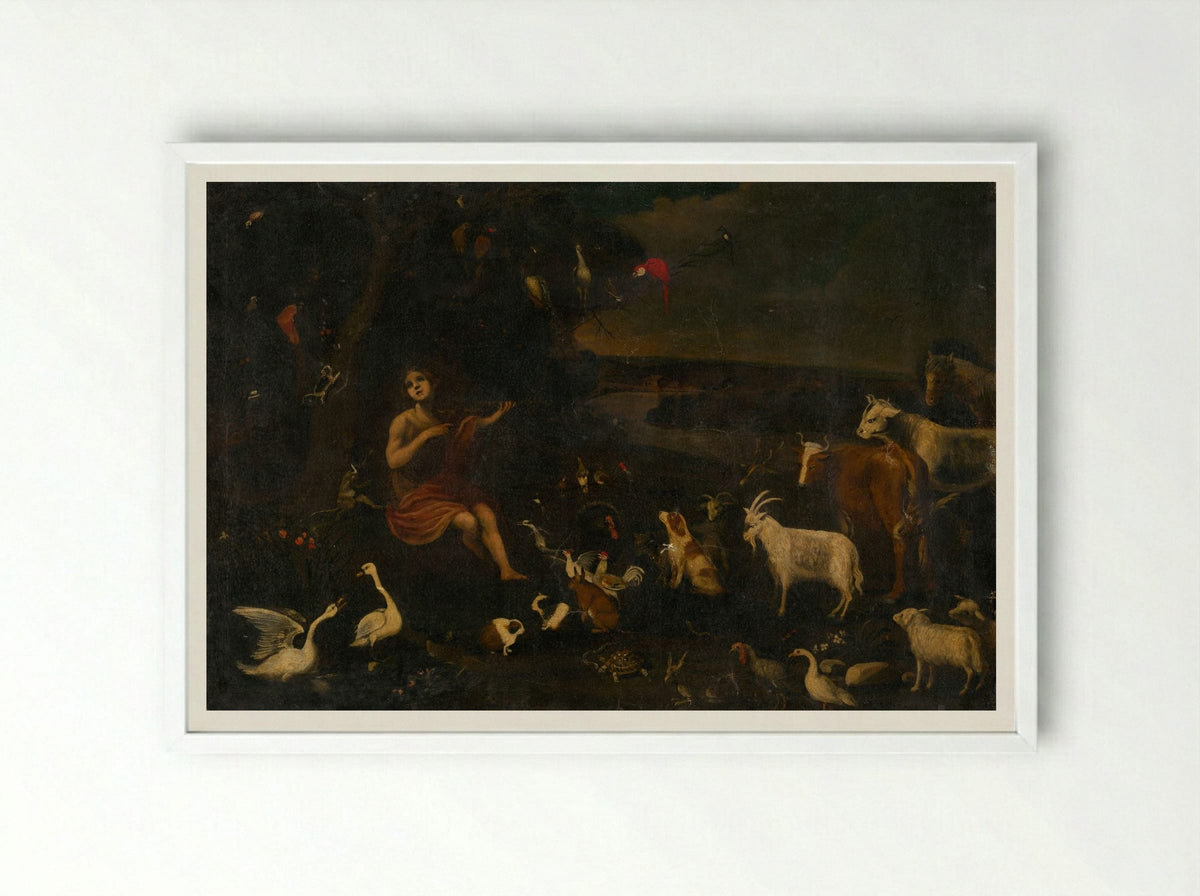 Orpheus Charming the Animals - Roelant Savery - Framed Print White