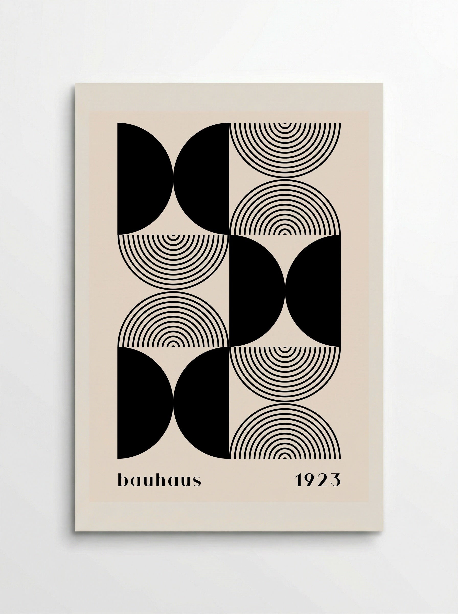 Bauhaus Halves & Lines – Black and Cream (1923) - Poster