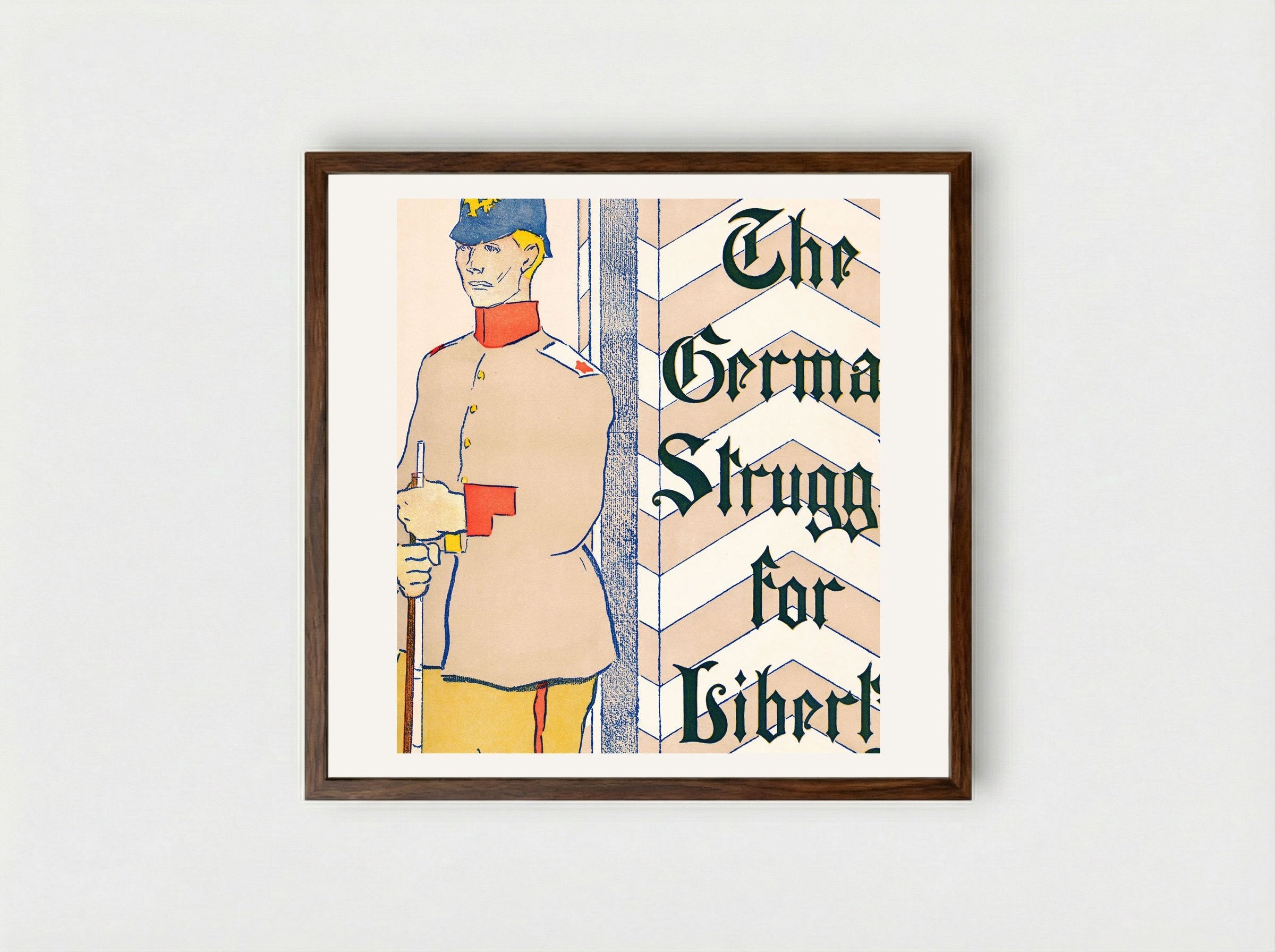The German Struggle for Liberty - Edward Penfield - Framed Print Dark Wood