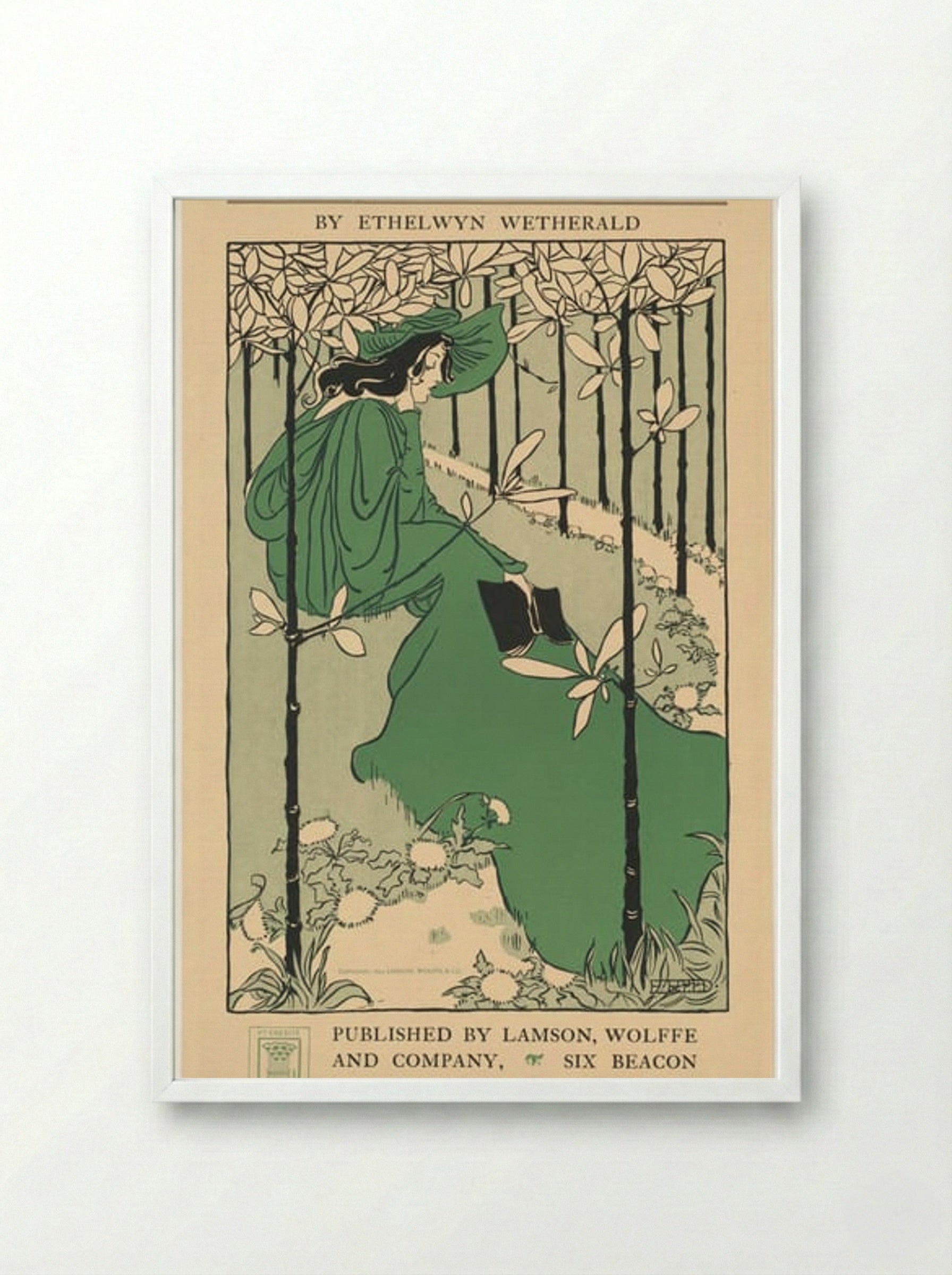 The House of the Trees and Other Poems by Ethelwyn Wetherald (Book Cover) - Ethel Reed - Framed Print White