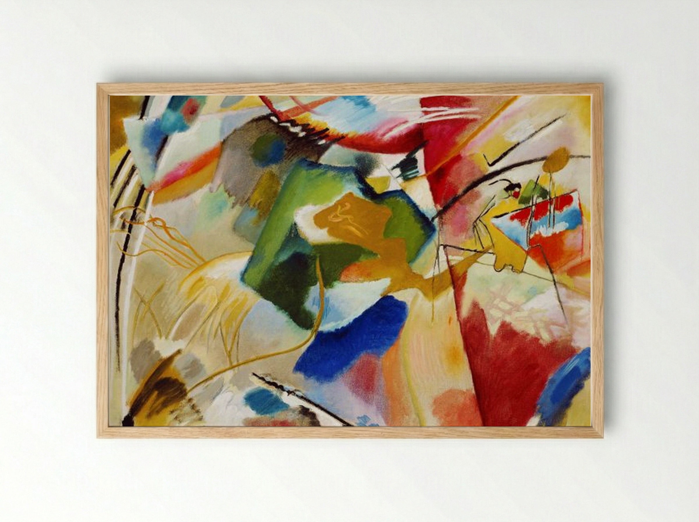 Painting with Green Centre - Wassily Kandinsky - Framed Print Wood