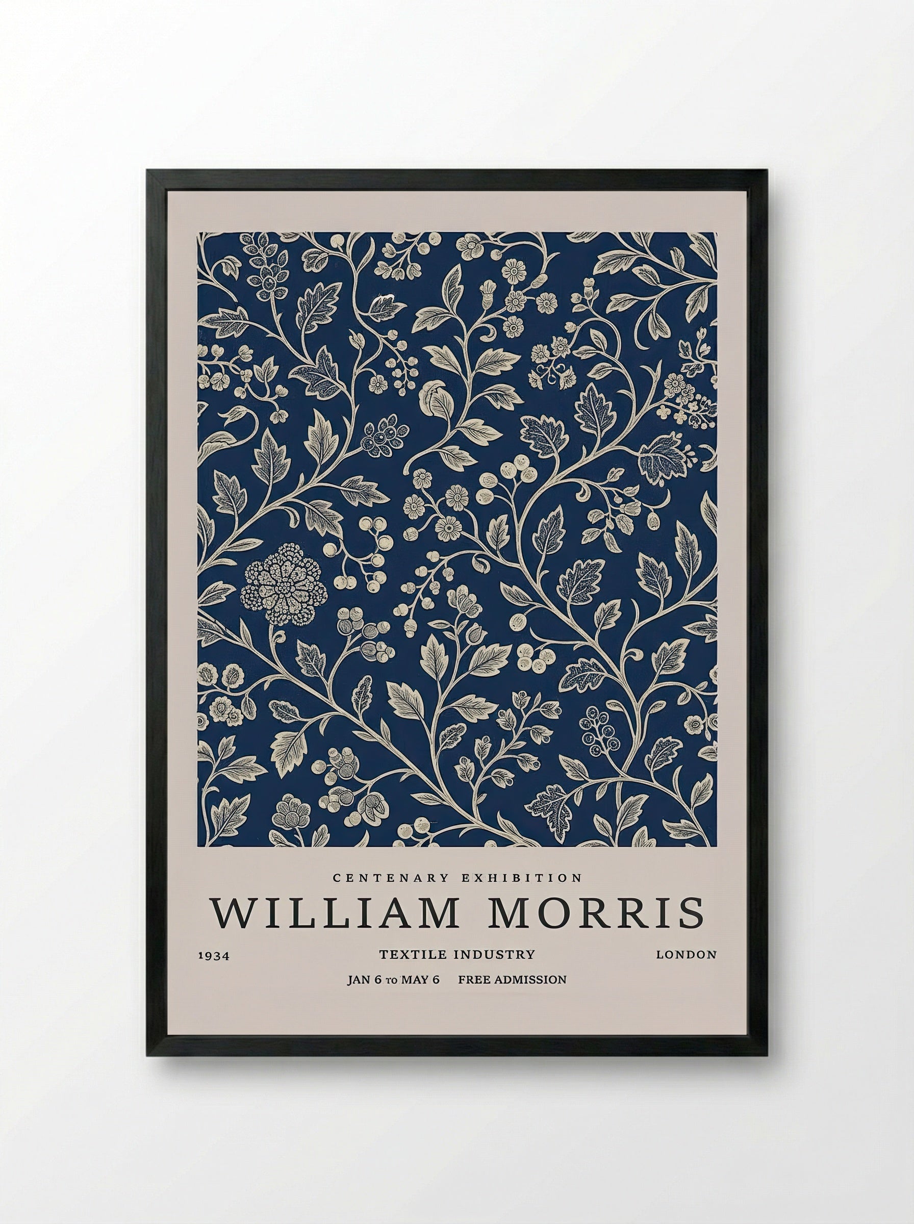 Swallowtail Butterfly - William Morris - Framed Print Black