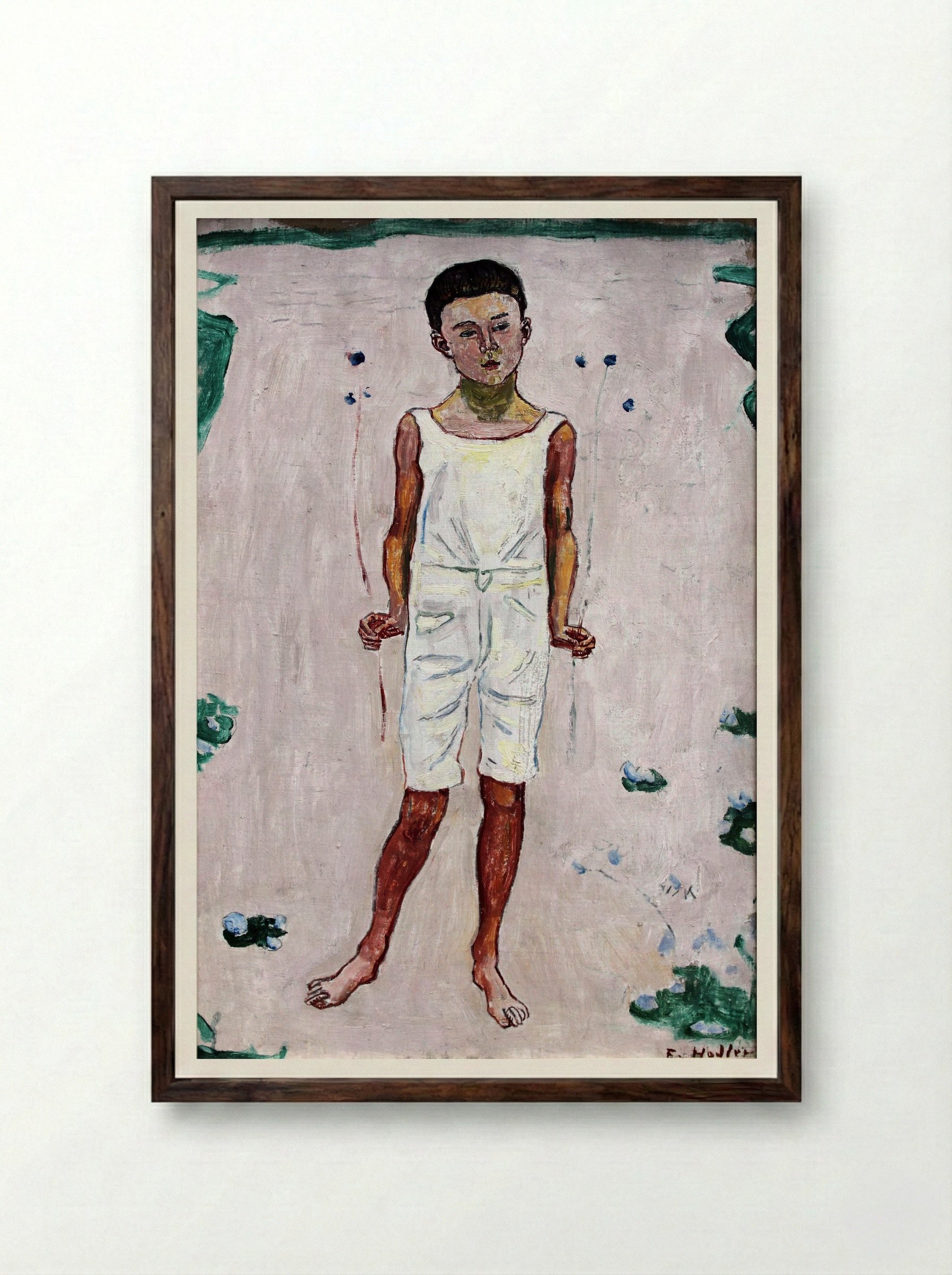 Childhood - Ferdinand Hodler - Framed Print Dark Wood