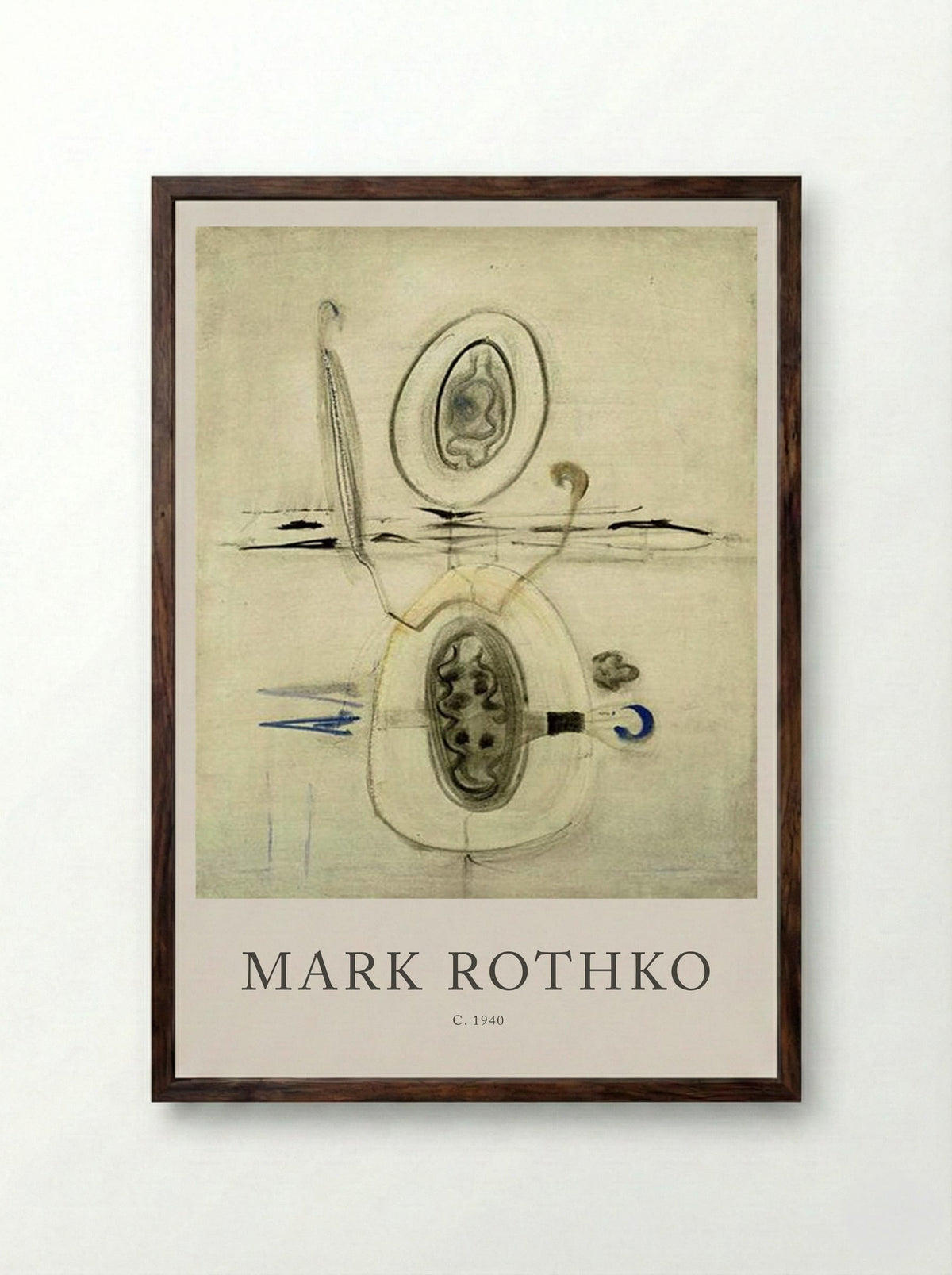 Untitled (Biomorphic Composition) - Mark Rothko - Framed Print Dark Wood