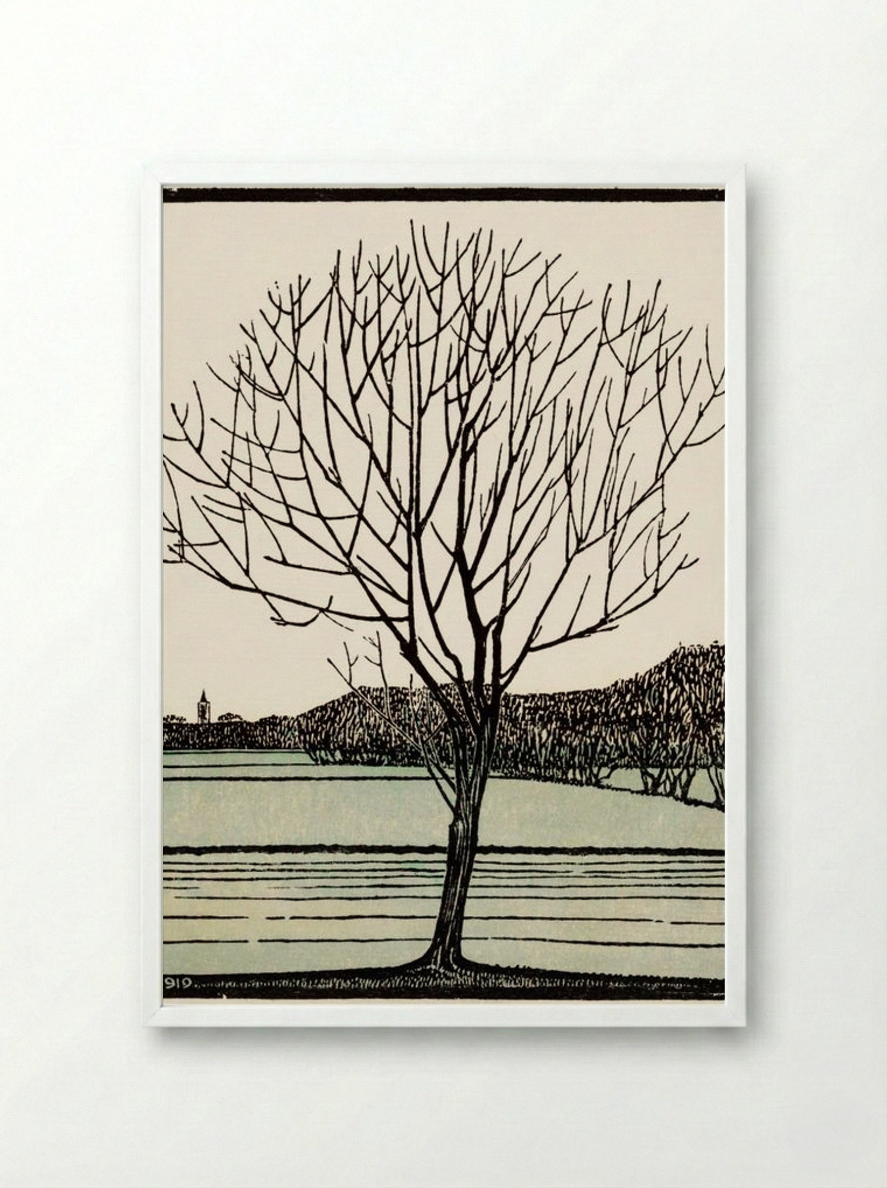 Bald Tree - Julie de Graag - Framed Print White