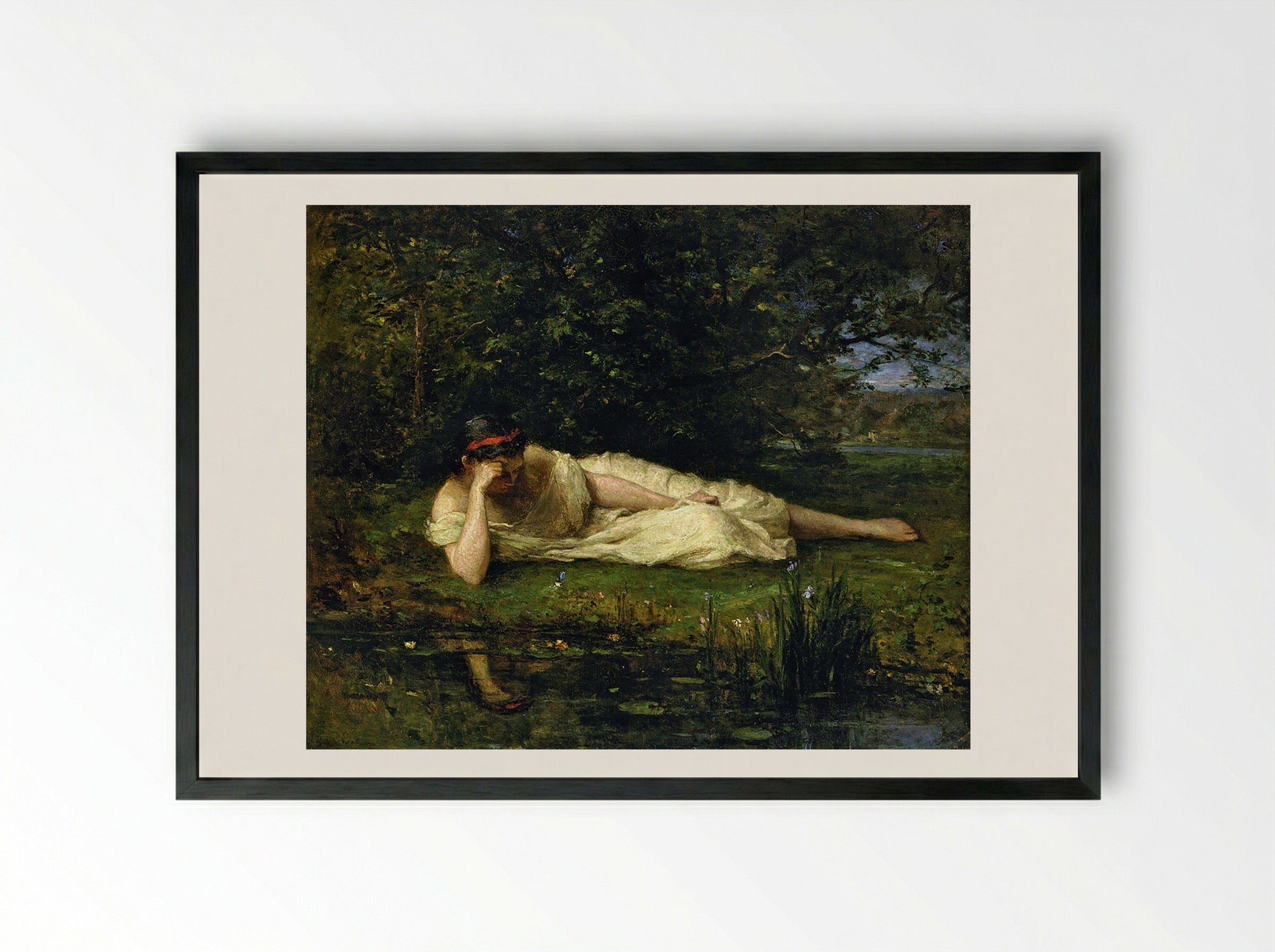 Study, The Water's Edge - Gustave Courbet - Framed Print Black