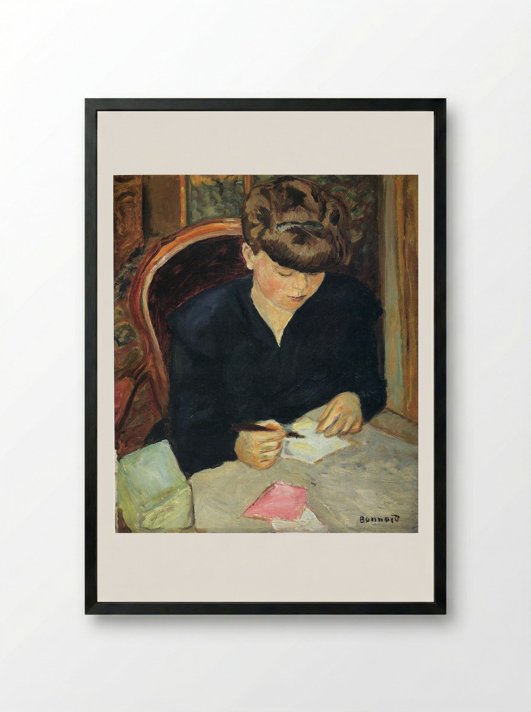 The Letter - Pierre Bonnard - Framed Print Black