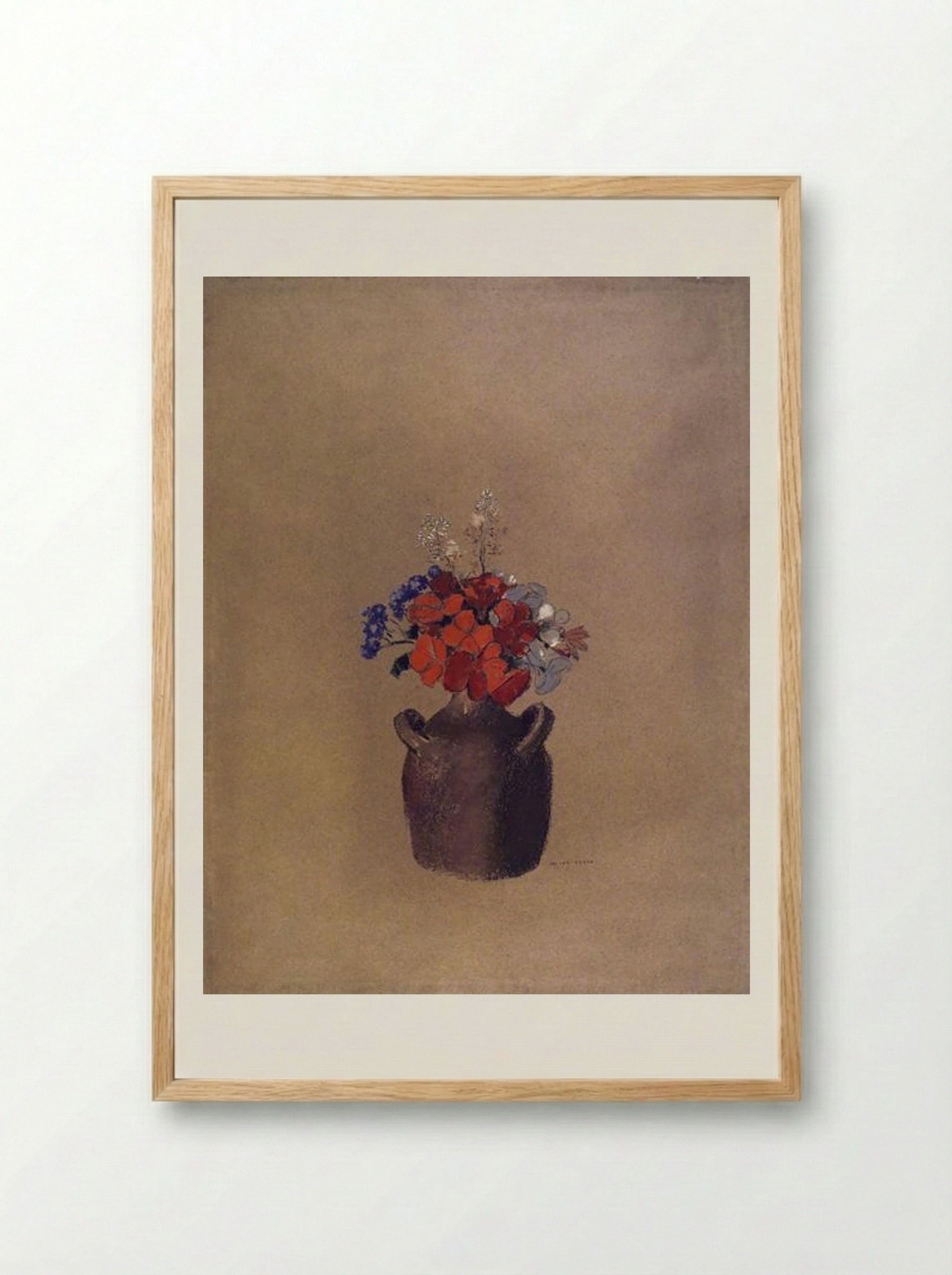 Flowers in a Vase - Odilon Redon - Framed Print Wood