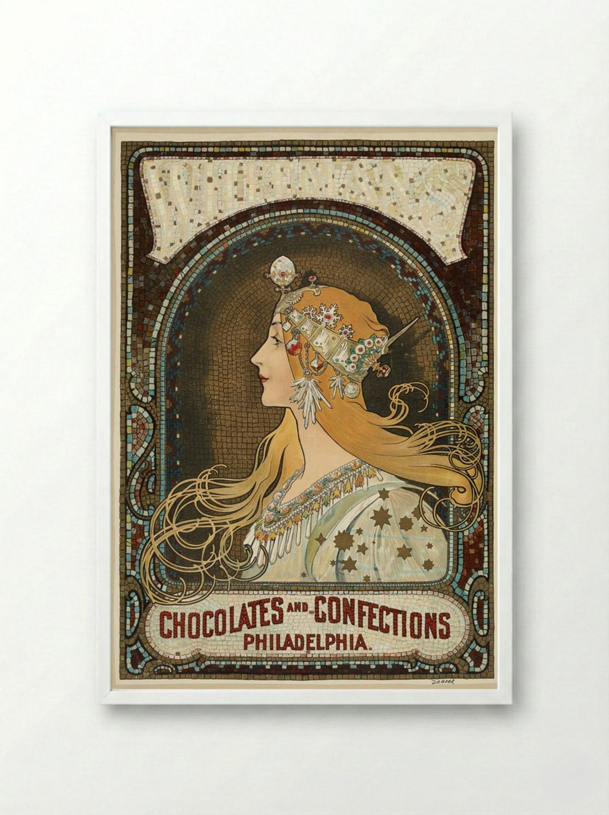 Zodiac - Alphonse Mucha - Framed Print White