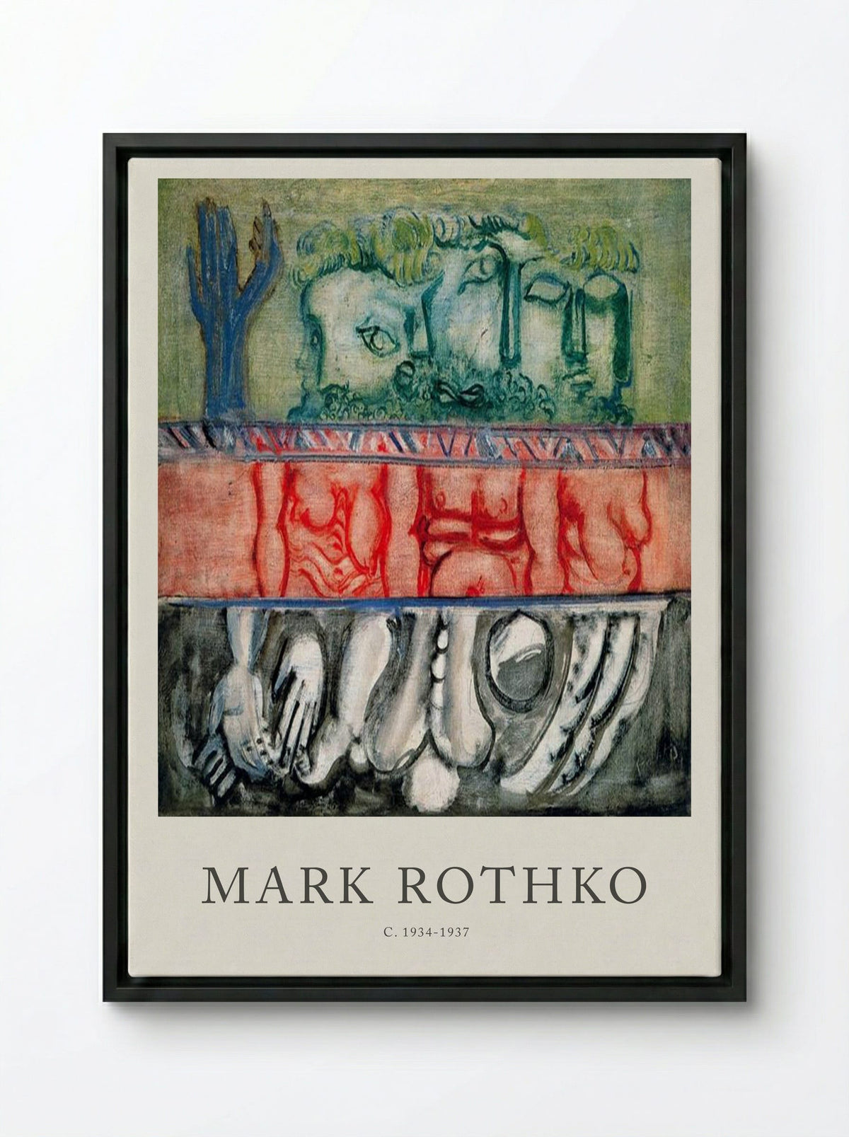 Untitled (Figurative Composition) - Mark Rothko - Framed Canvas Black