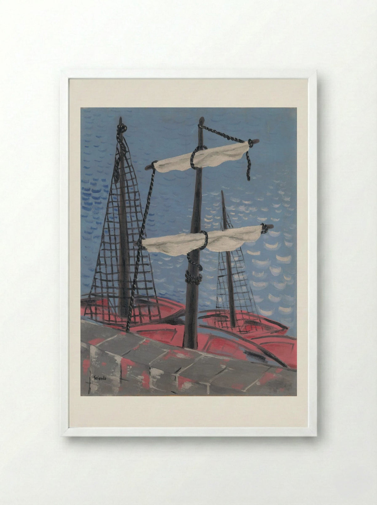 Fishing Boats - Mikuláš Galanda - Framed Print White