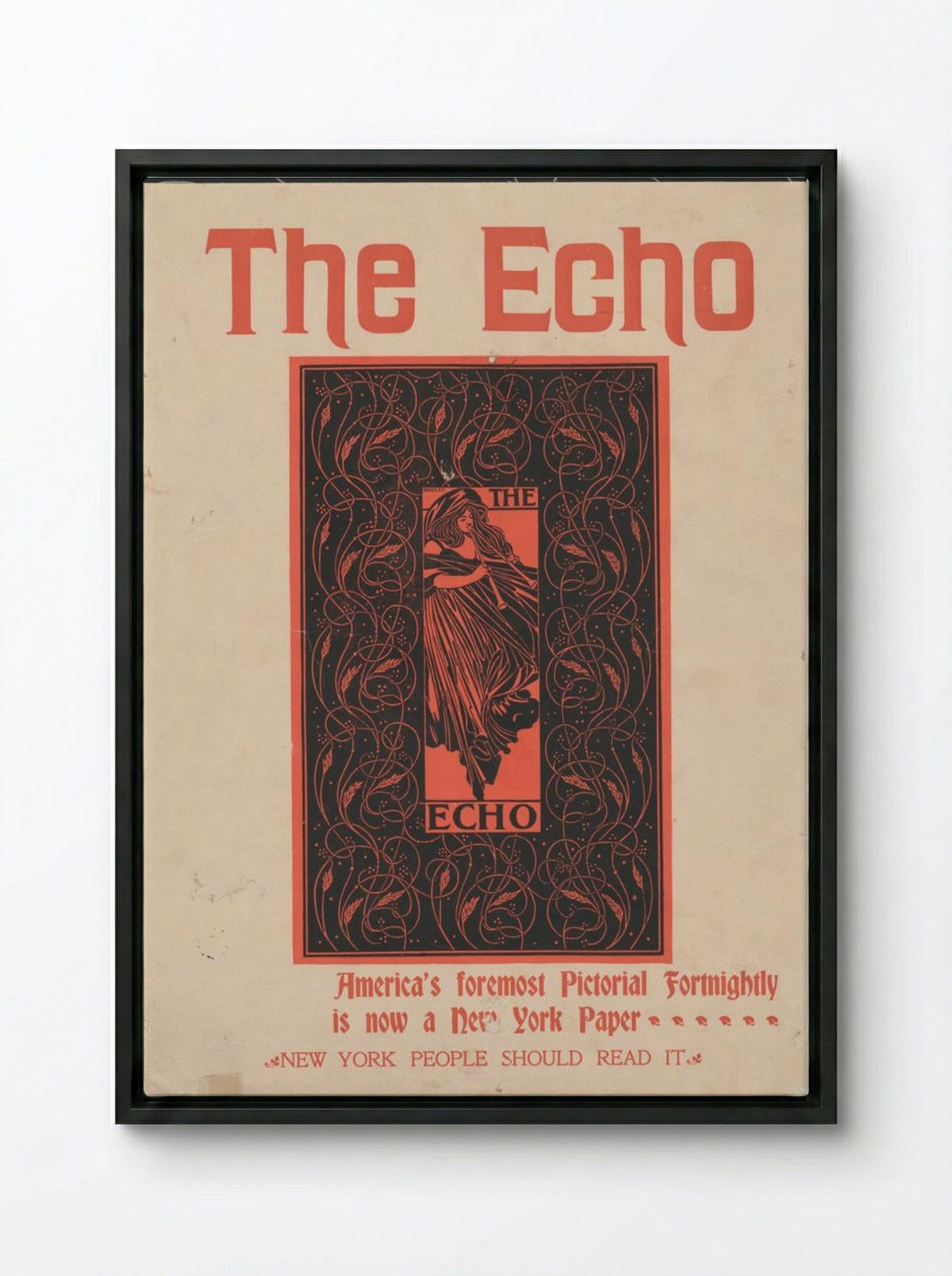 The Echo - America's Foremost Pictorial Fortnightly - Will H. Bradley - Framed Canvas Black