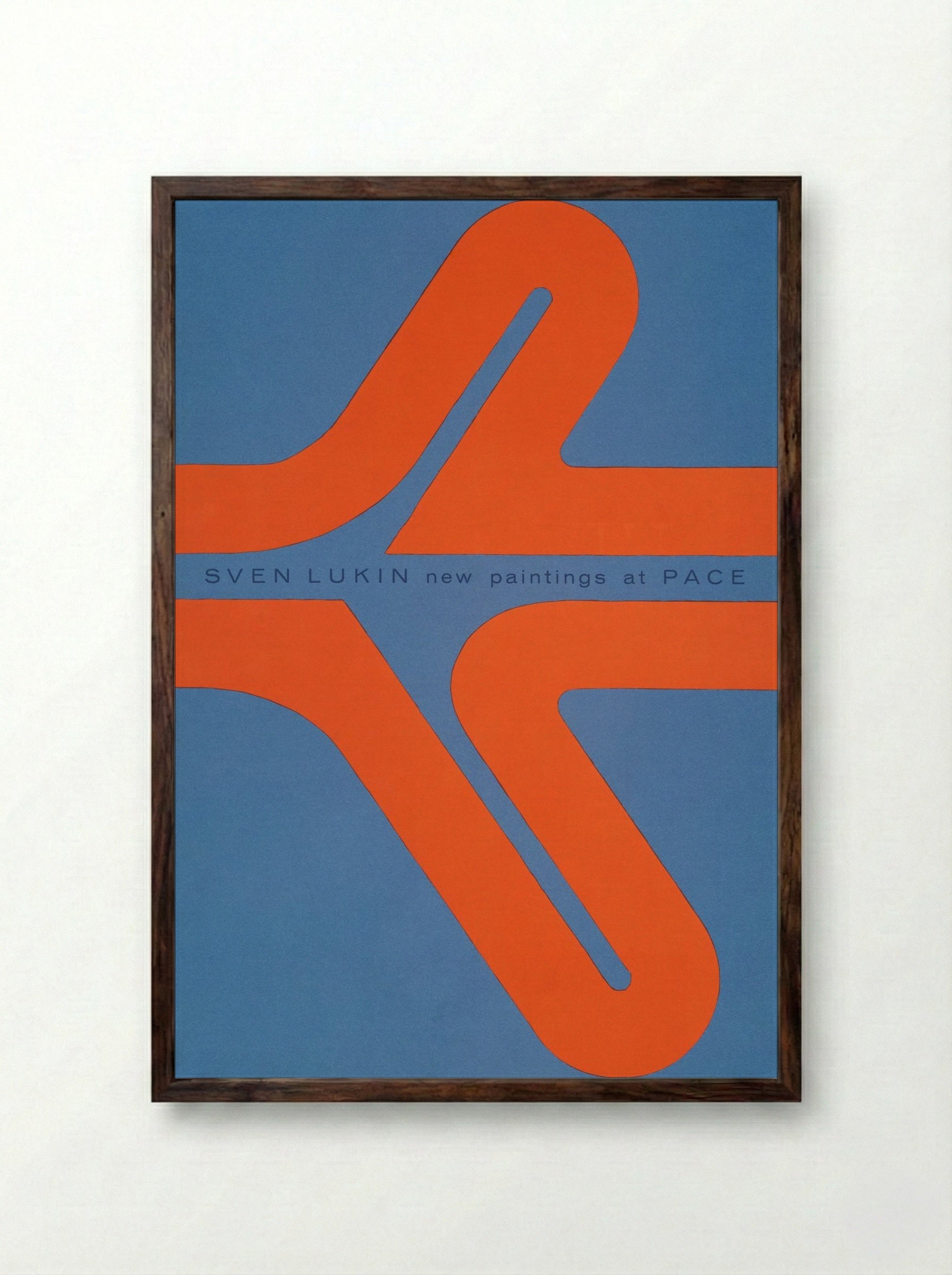 New Paintings at Pace (Exhibition Poster) - Sven Lukin - Framed Print Dark Wood