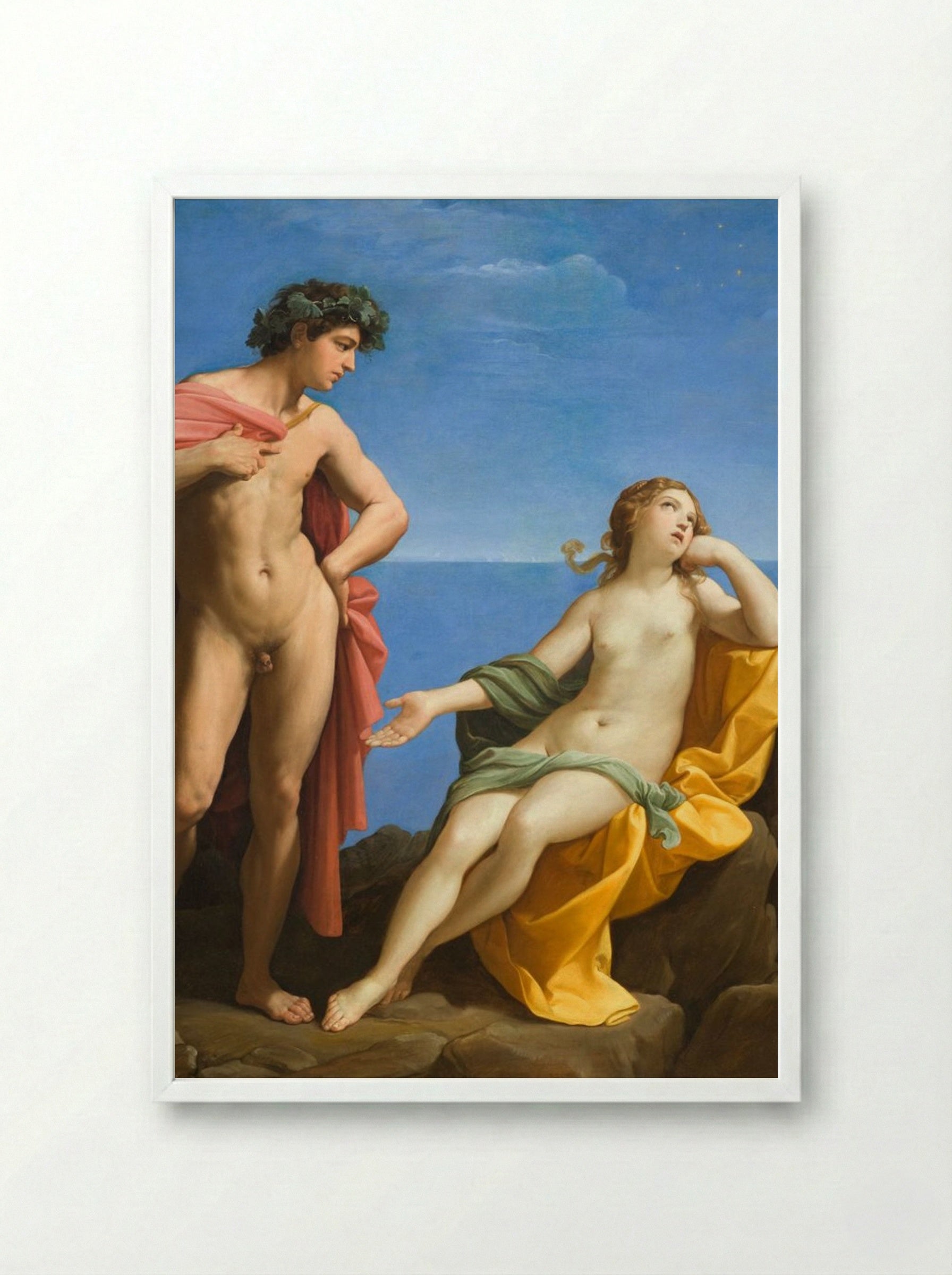 Bacchus and Ariadne - Guido Reni - Framed Print White