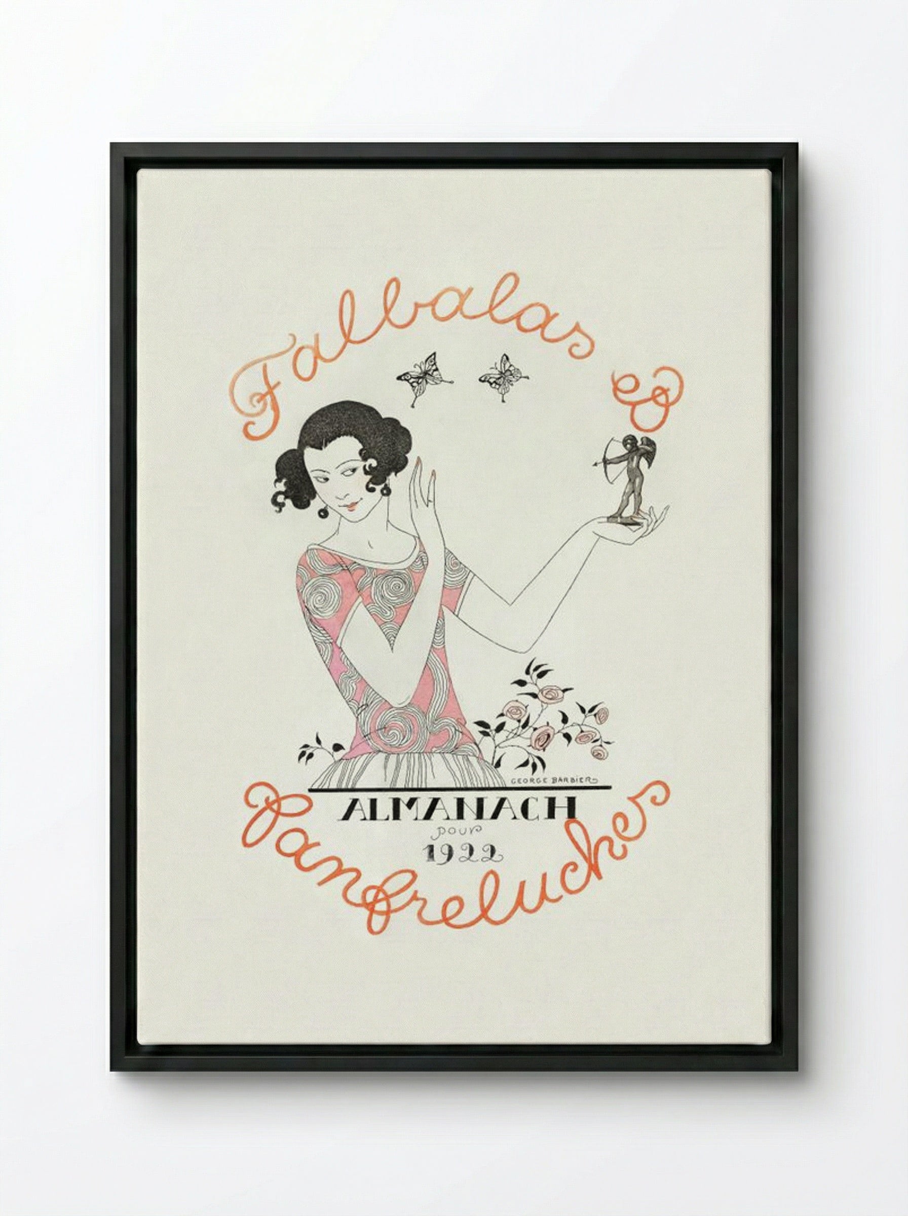 Almanach des Modes - George Barbier - Framed Canvas Black