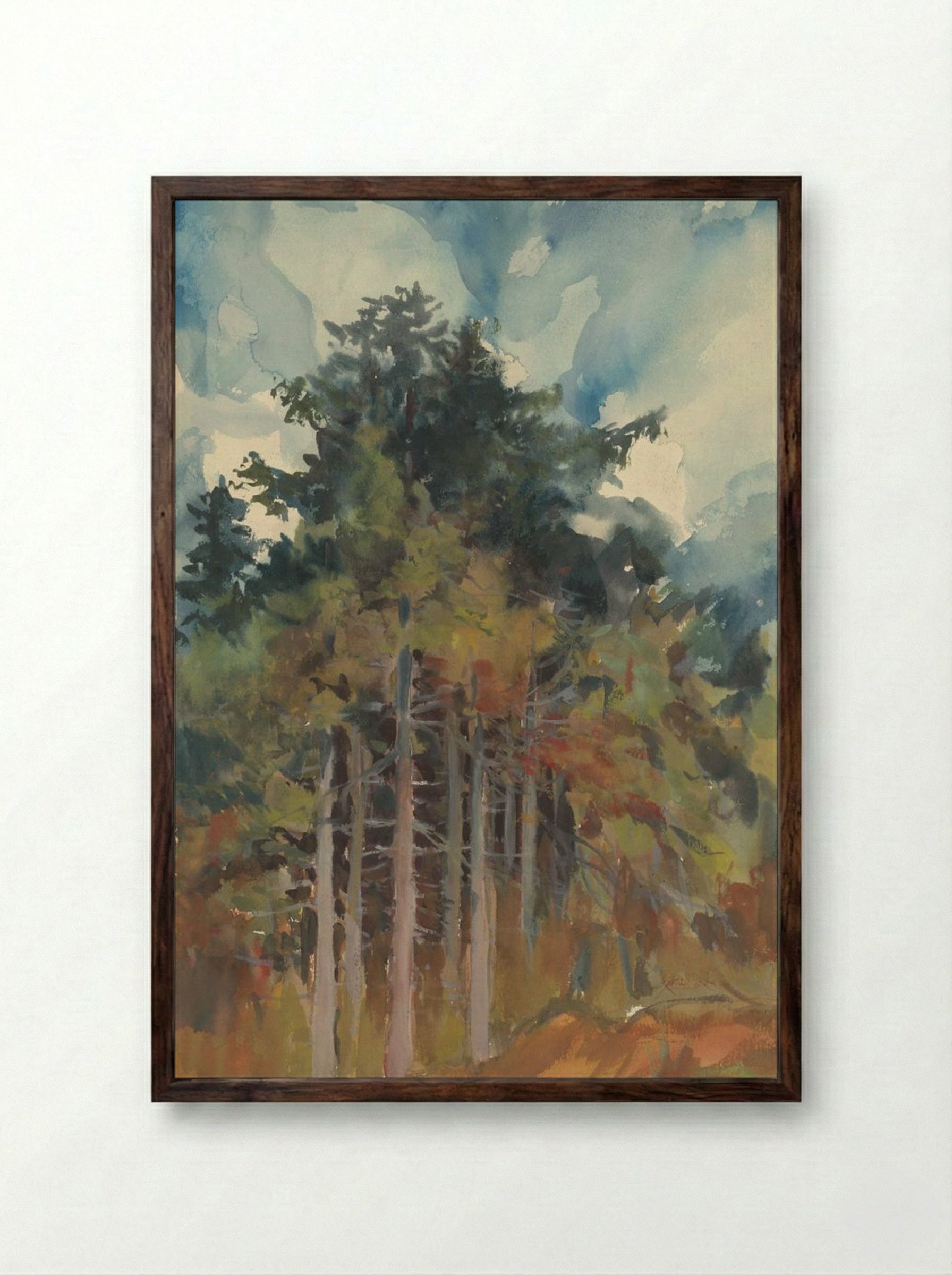 In the Forest in Autumn - Zolo Palugyay - Framed Print Dark Wood
