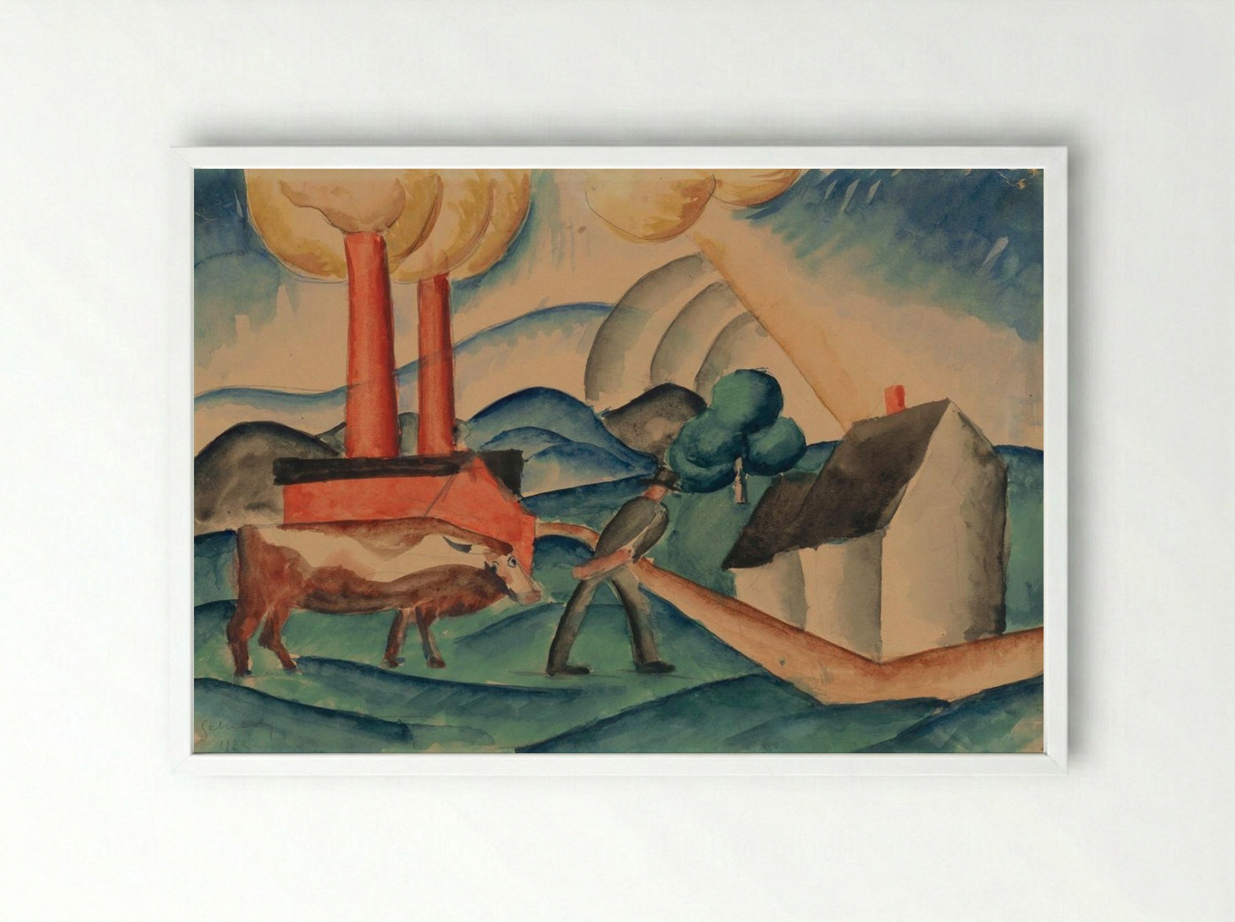 From Pasture - Schiller Geyser - Framed Print White