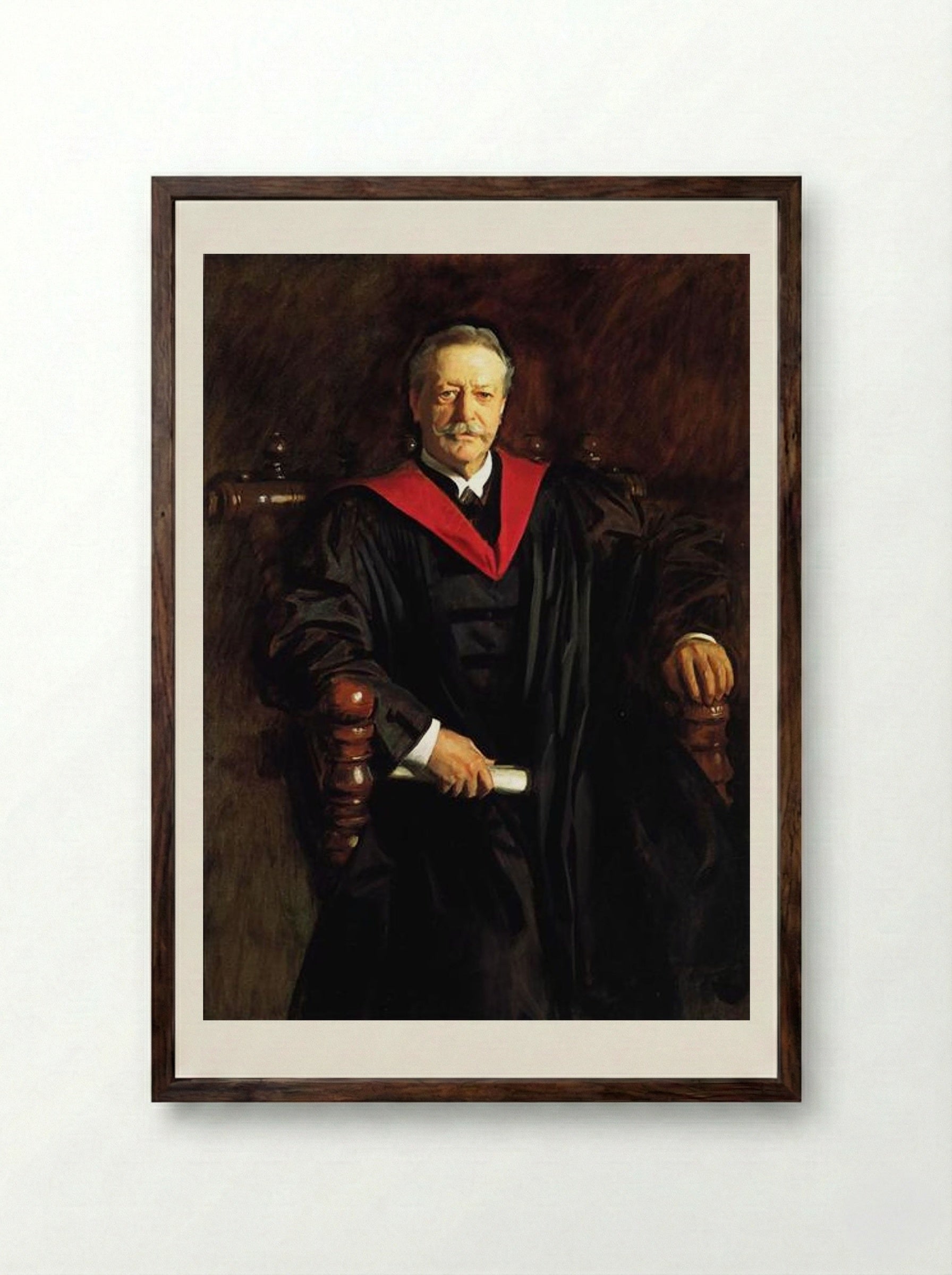 Abbott Lawrence Lowell - John Singer Sargent - Framed Print Dark Wood