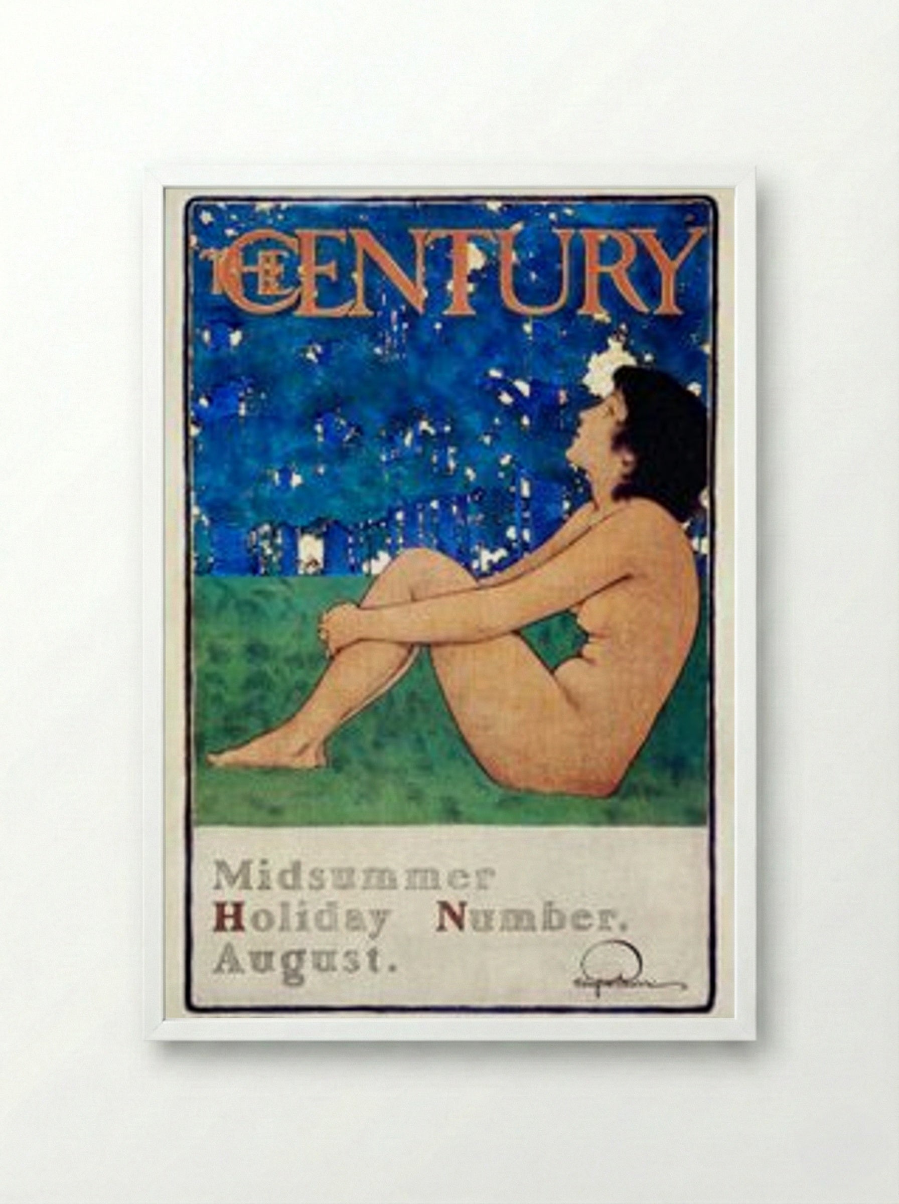 The Century Midsummer Holiday Number - Maxfield Parrish - Framed Print White