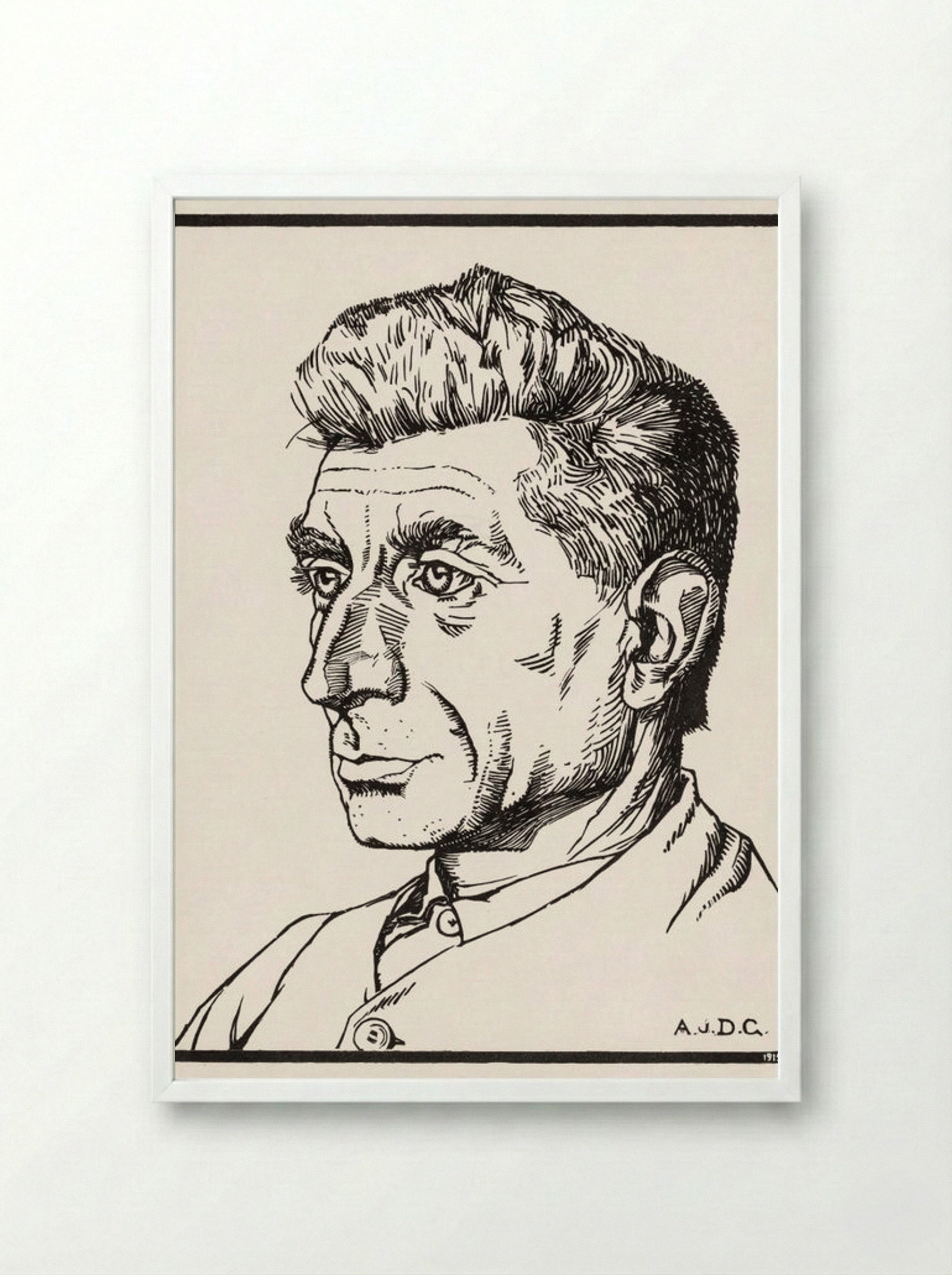 Portrait of a Man - Julie de Graag - Framed Print White