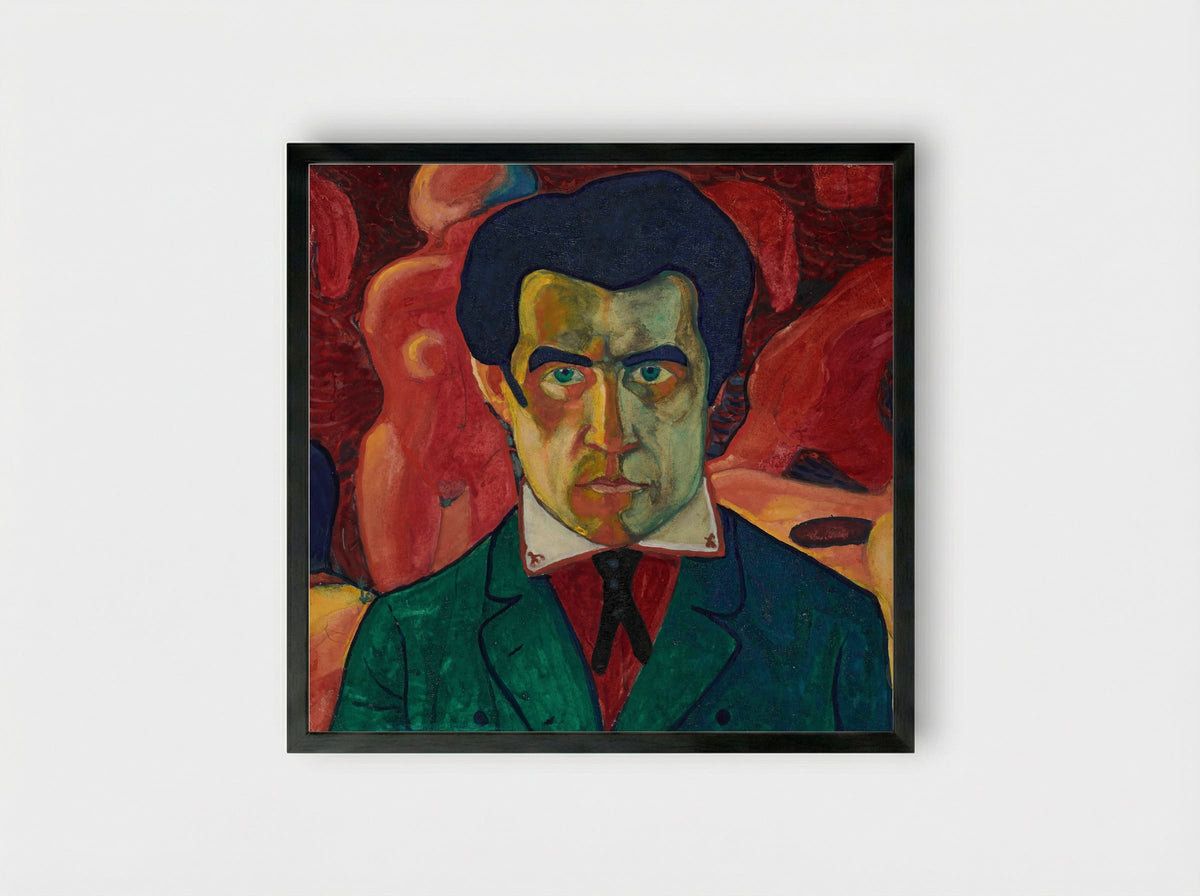 Self-Portrait - Kazimir Malevich - Framed Print Black