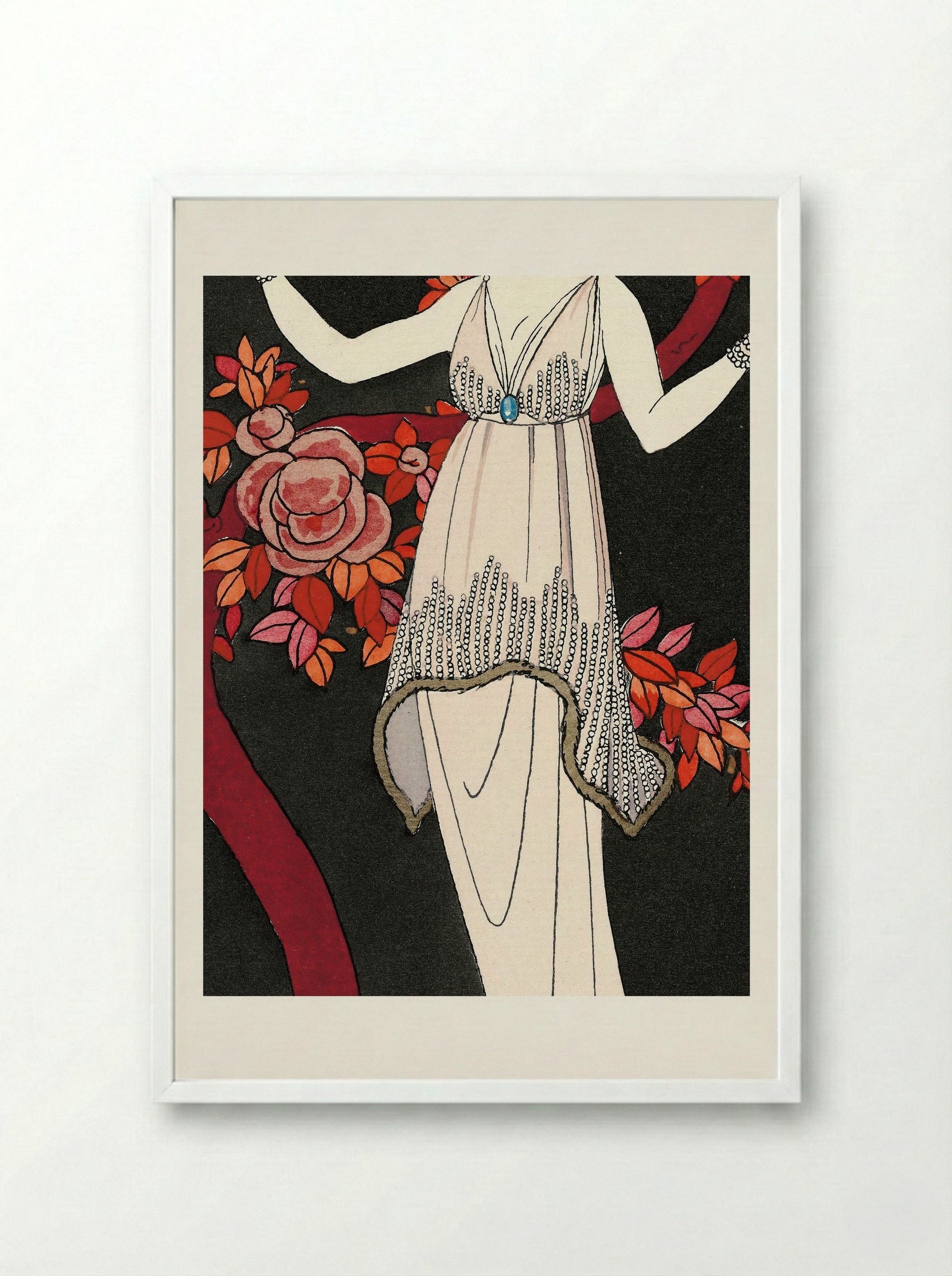 L'Arbre de Science, Robe du Soir de Doeuillet - George Barbier - Framed Print White