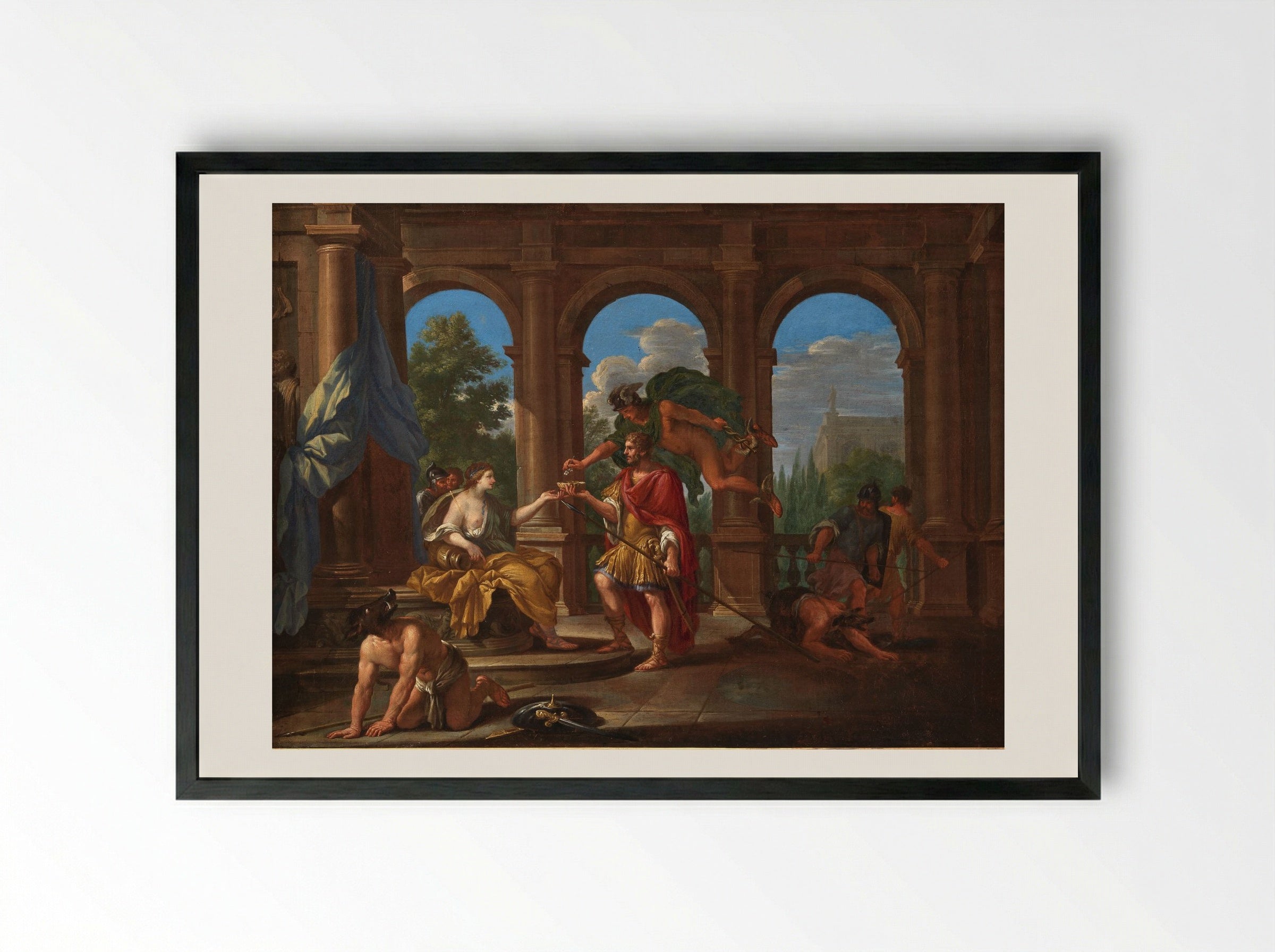 Church and Odysseus - Pietro da Cortona - Framed Print Black