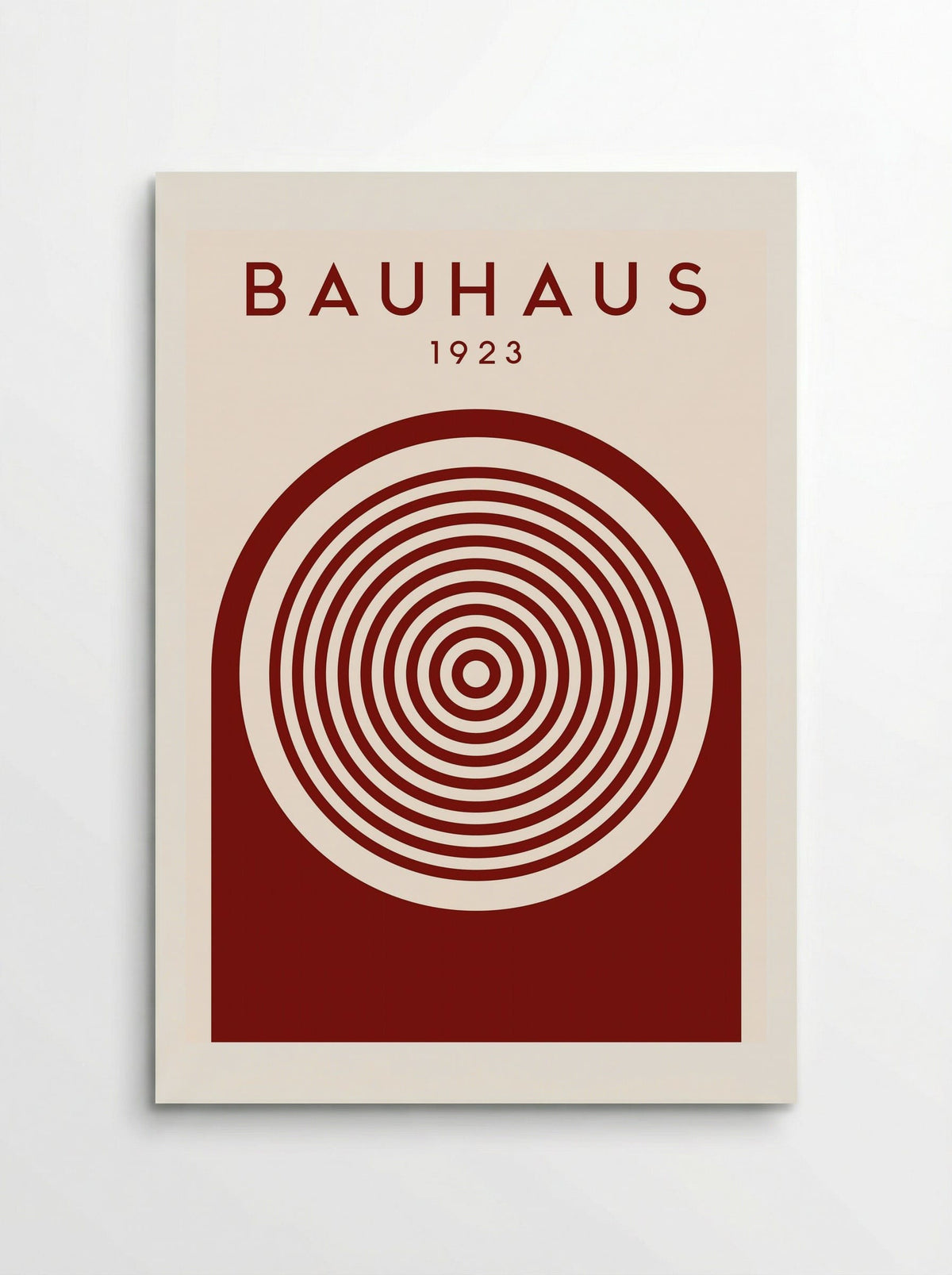 Bauhaus 1923 Concentric Circles – Deep Red Print - Poster