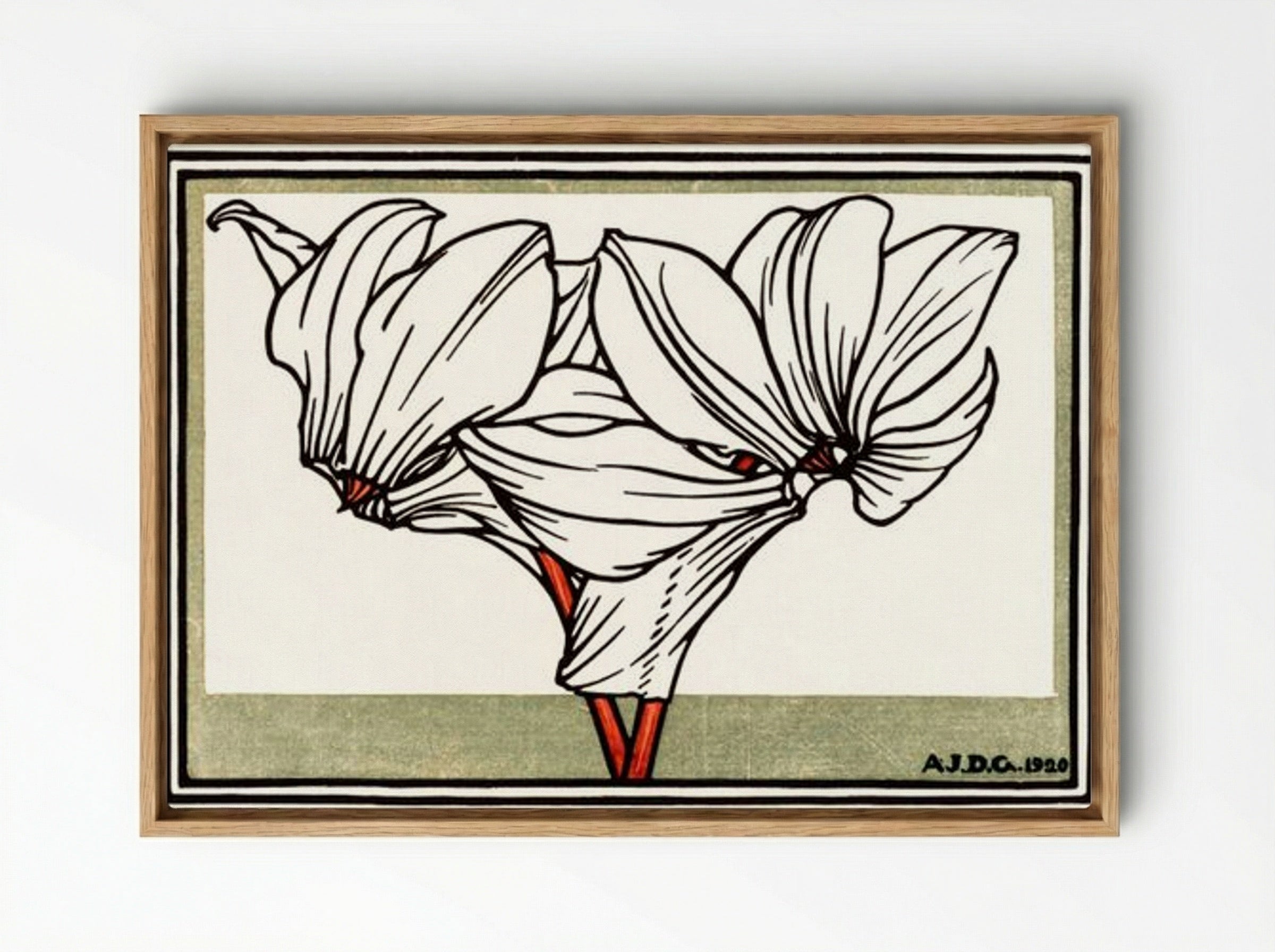 Cyclamen - Julie de Graag - Framed Canvas Wood