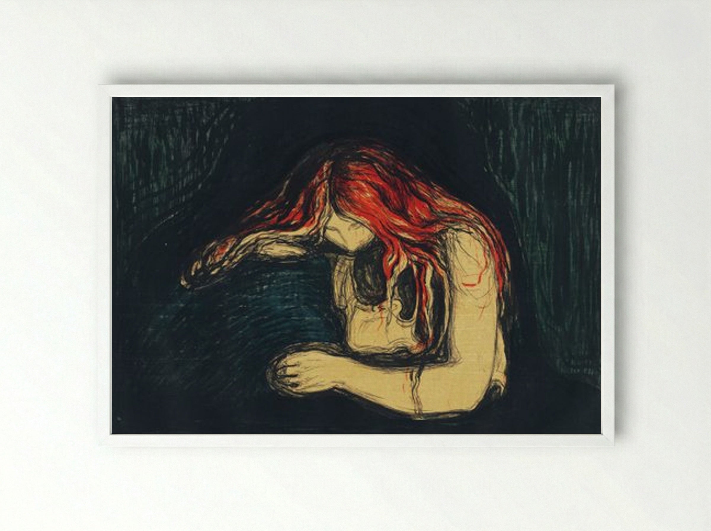 The Vampire II - Edvard Munch - Framed Print White