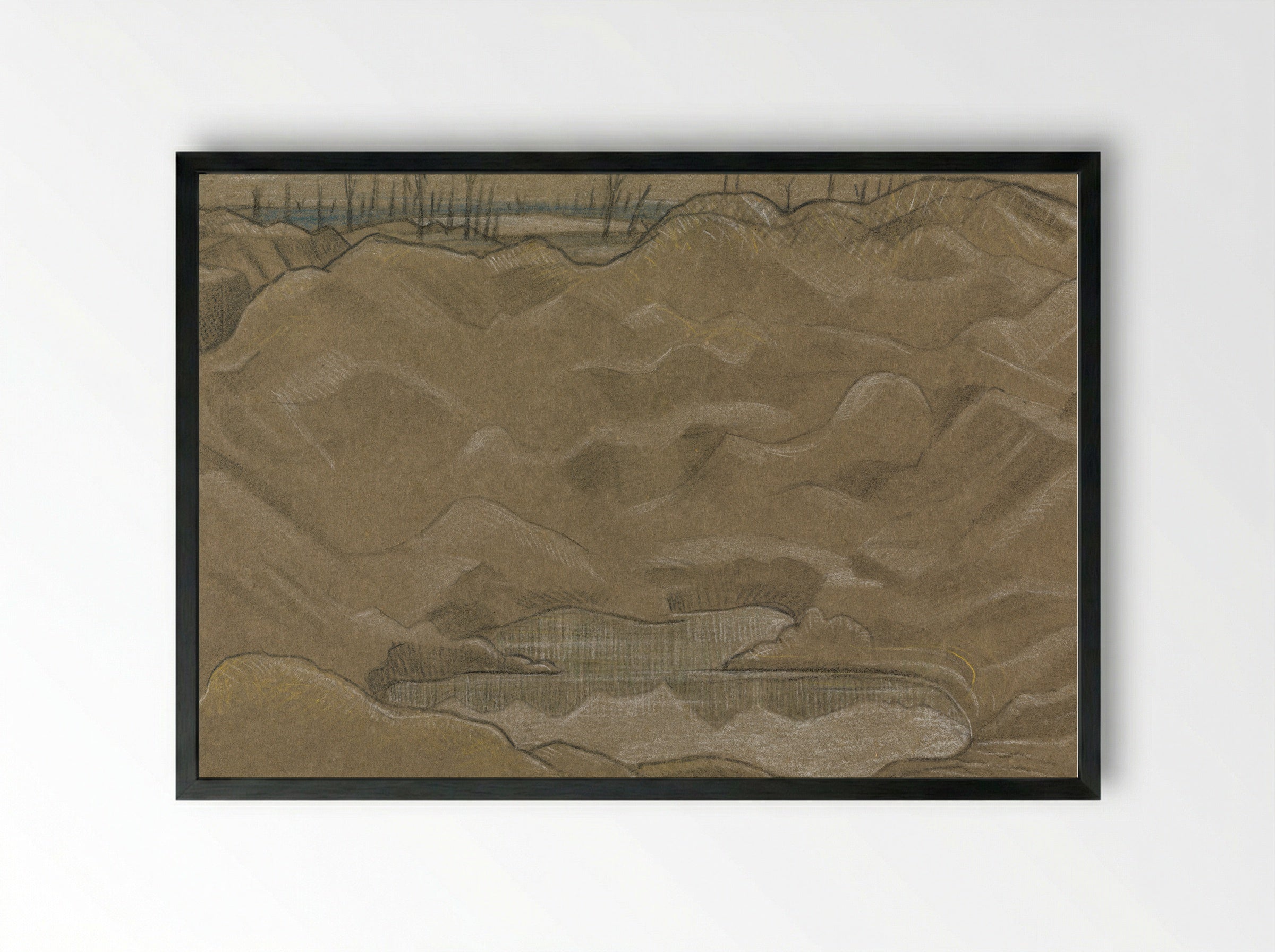 A Shell Crater - Paul Nash - Framed Print Black