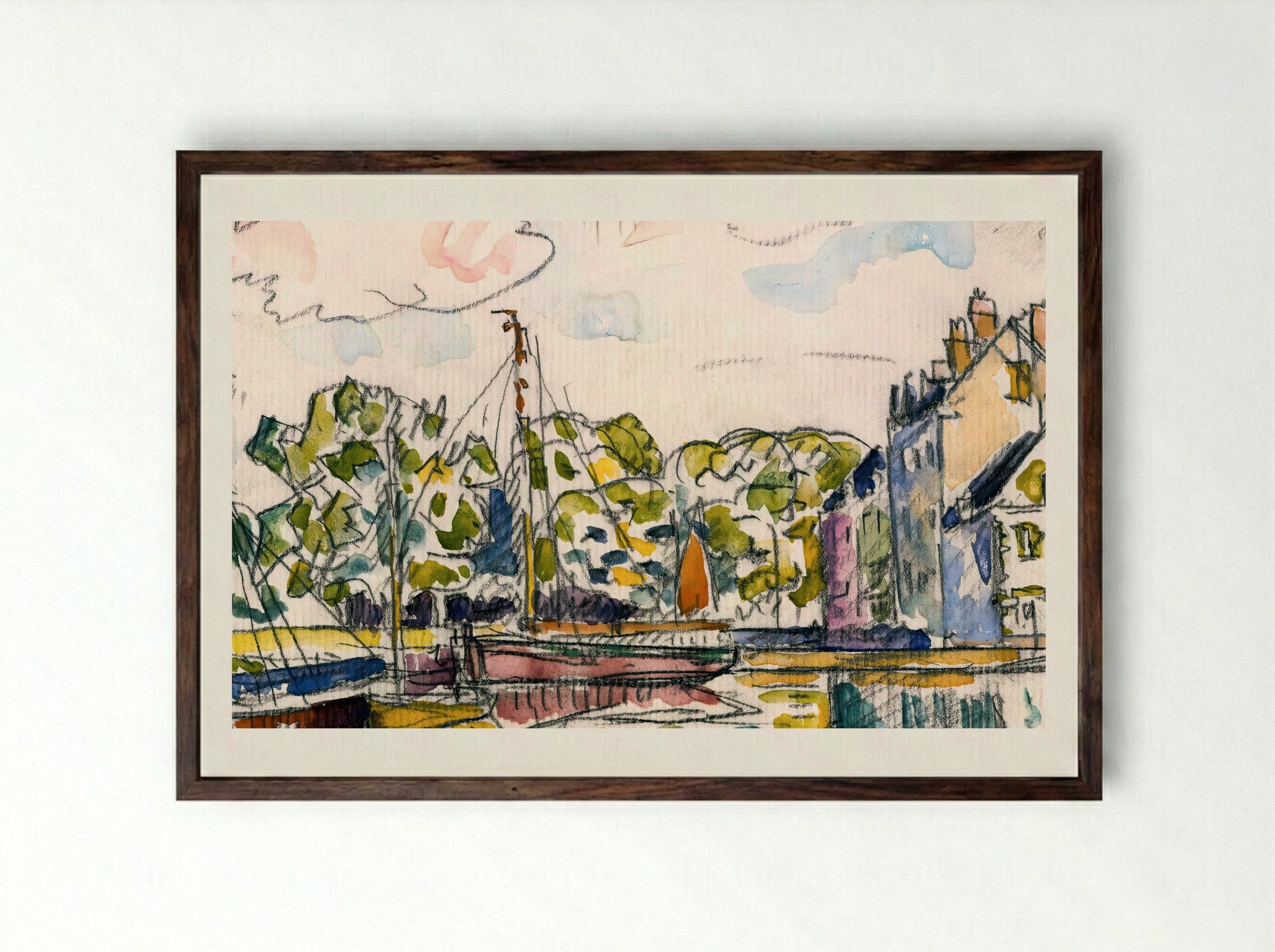 Le Croisic - Paul Signac - Framed Print Dark Wood