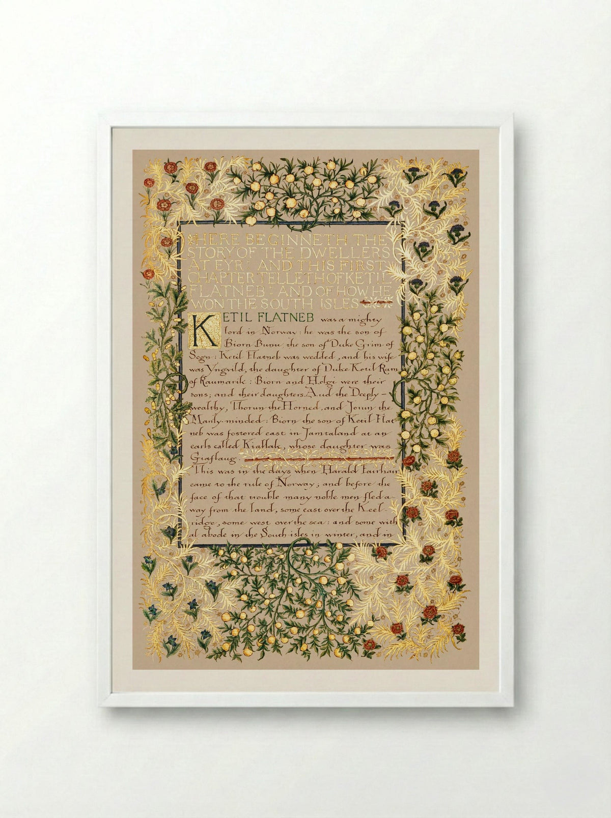 The Story of the Dwellers at Eyr - William Morris - Framed Print White