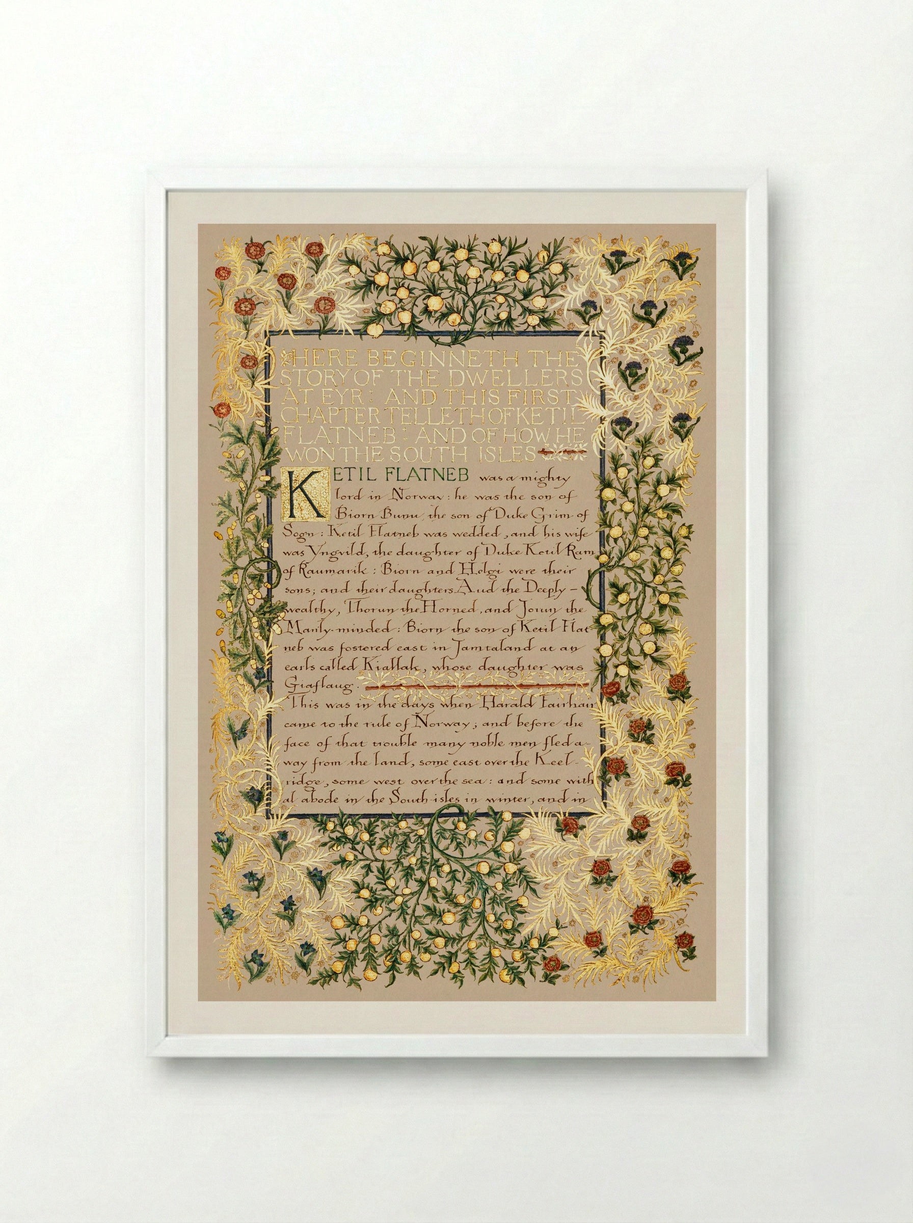 The Story of the Dwellers at Eyr - William Morris - Framed Print White
