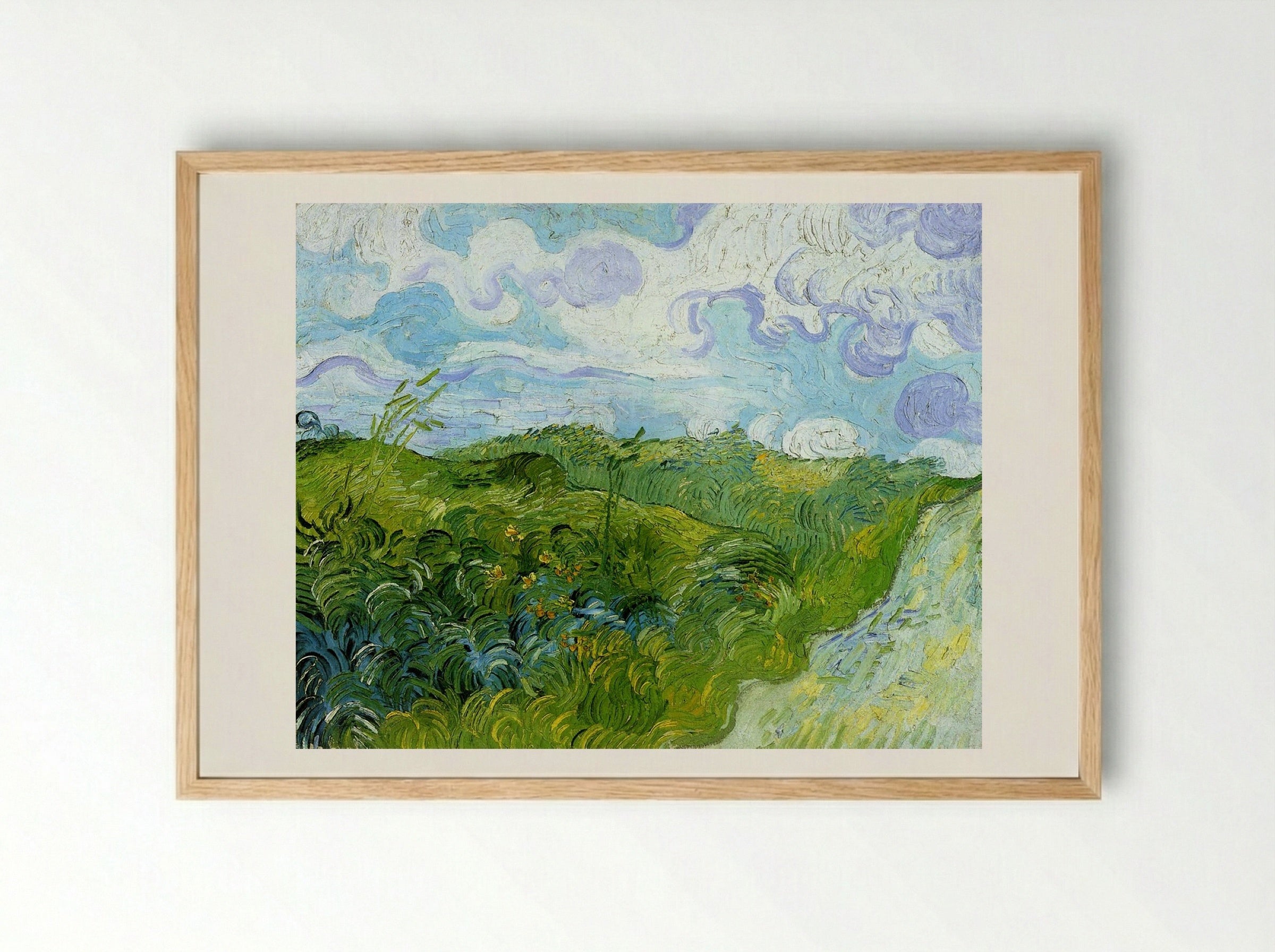 Green Wheat Fields - Vincent van Gogh - Framed Print Wood