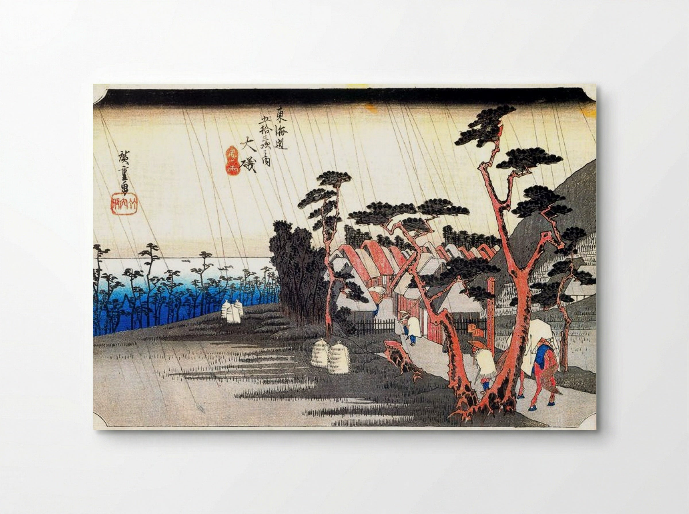 Oiso: Tora-ga-ame (Shower at Tora-ga-ame) - Utagawa Hiroshige - Poster