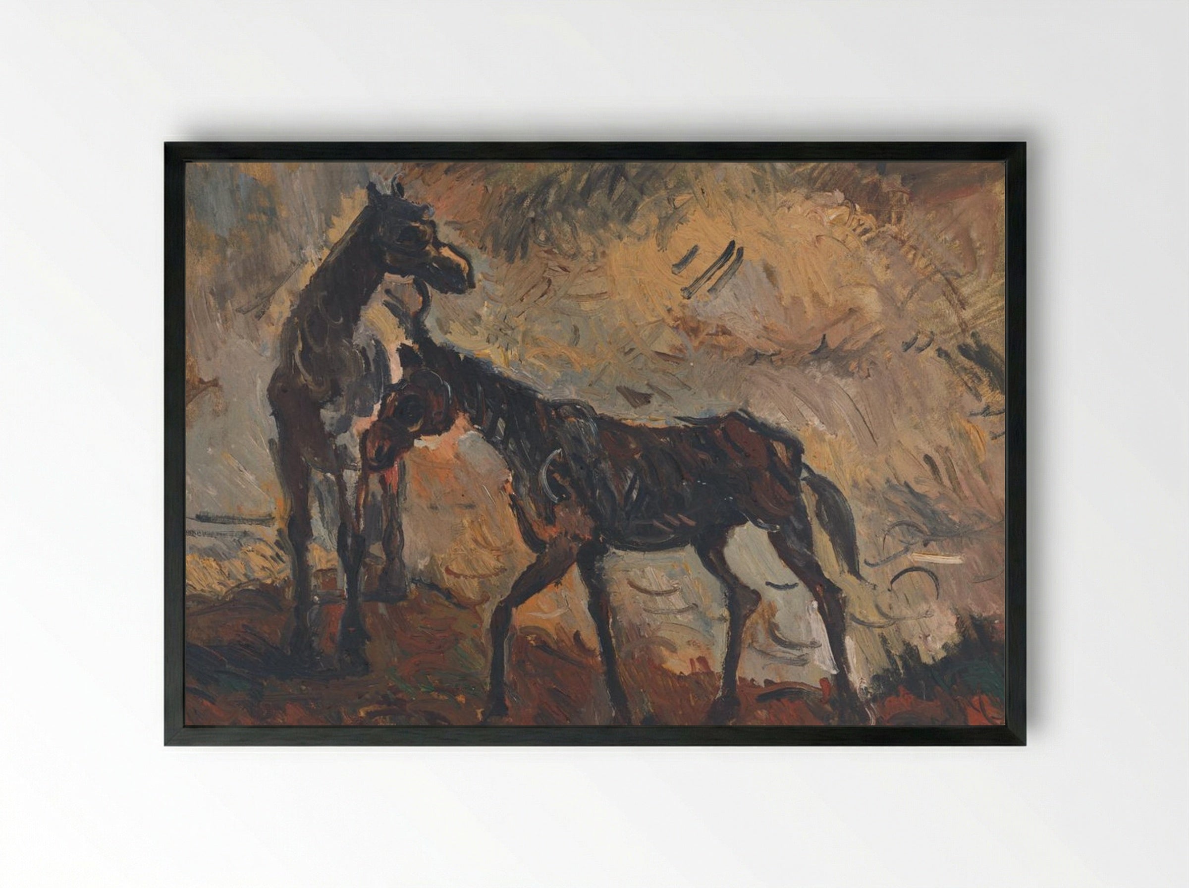 Runaway Horses - Cyprián Majerník - Framed Print Black