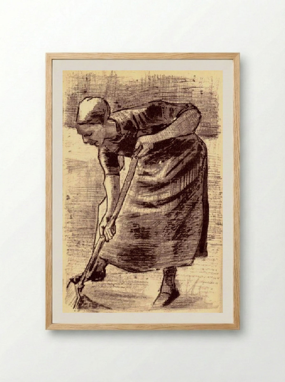 Woman Digging - Vincent van Gogh - Framed Print Wood